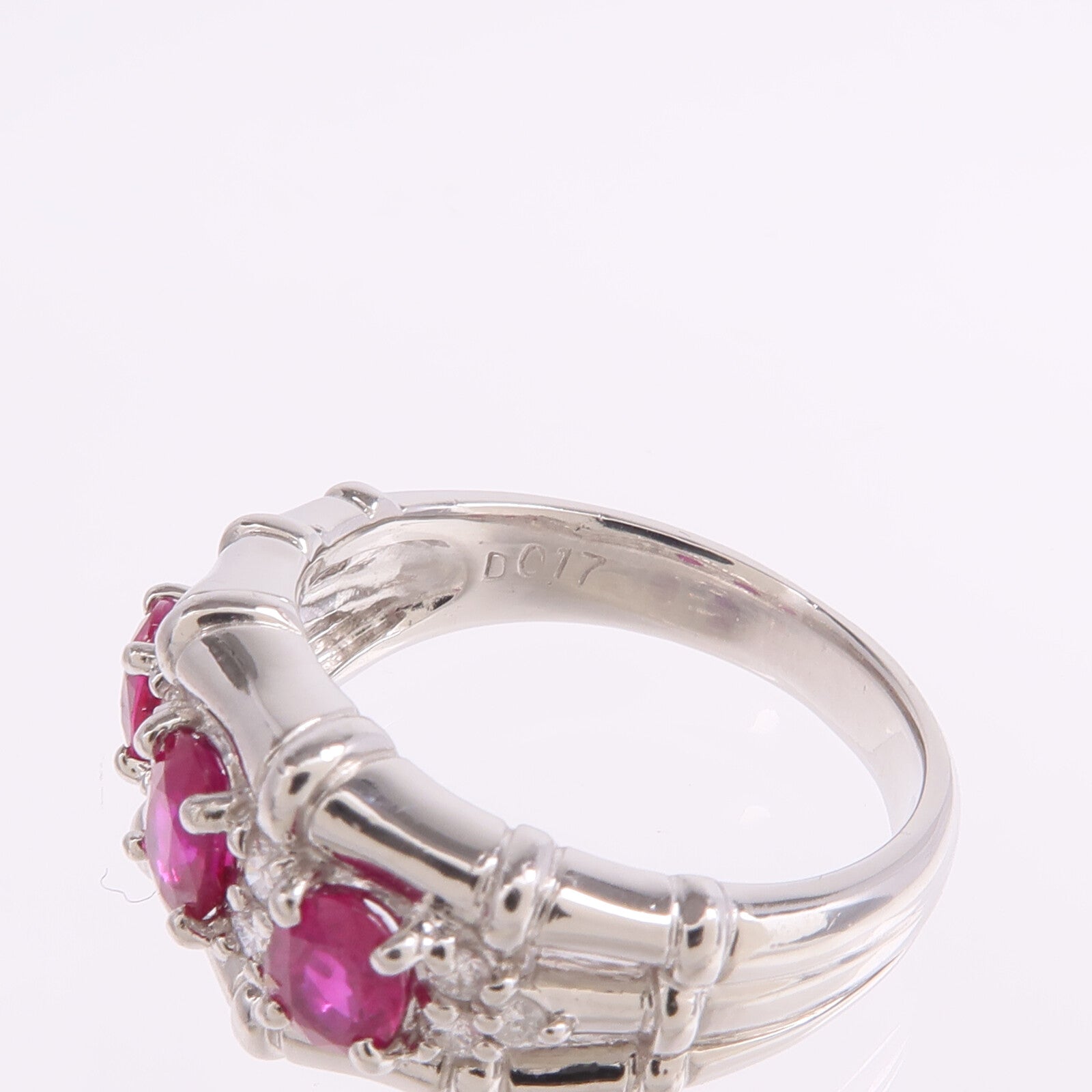 JEWELRY PT900鉑金Ruby Diamond Ring紅寶石/鑽石戒指US#6.25