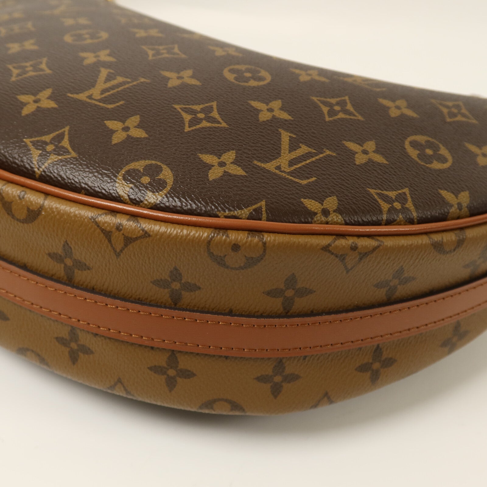 LOUIS VUITTON Monogram Reverse Loop Hobo金扣手挽肩背兩用袋棕色