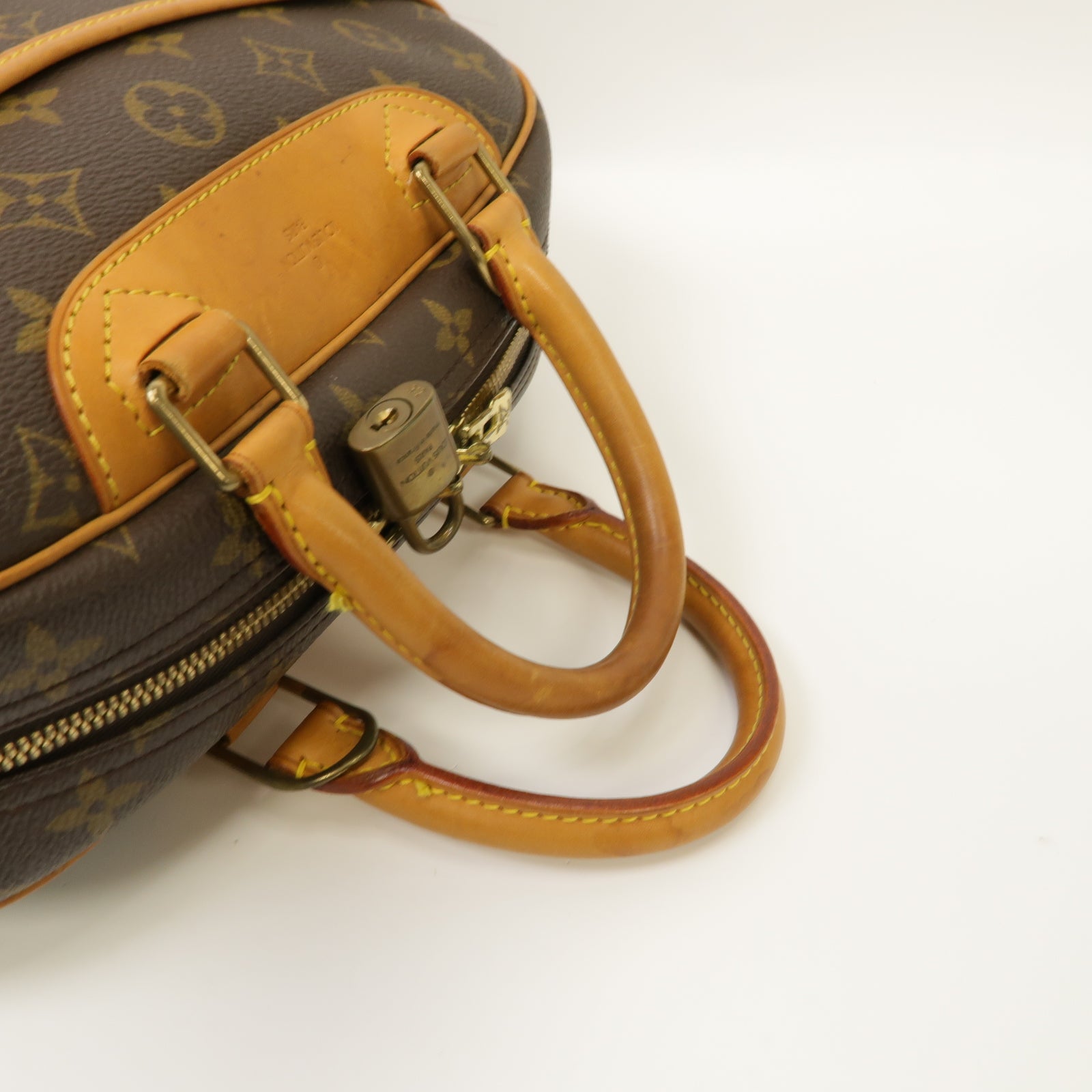 LOUIS VUITTON Monogram Trouville Hand Bag金扣手挽袋啡色