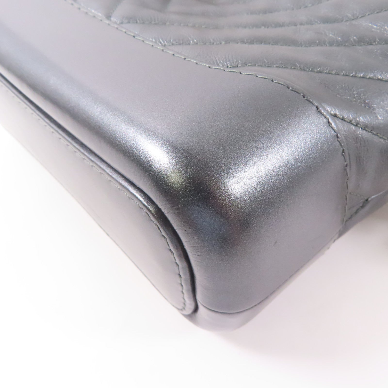 CHANEL【激減優惠】 牛皮皮革Gabrielle Bag鏈帶肩背袋灰色