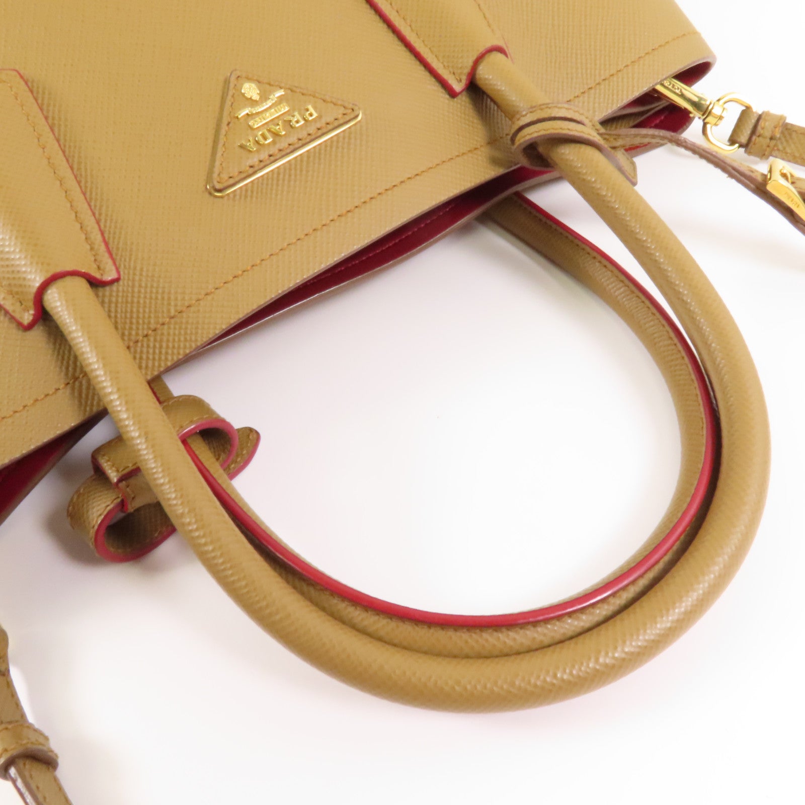 PRADA 牛皮皮革2 Way Shoulder金扣手挽肩背兩用袋