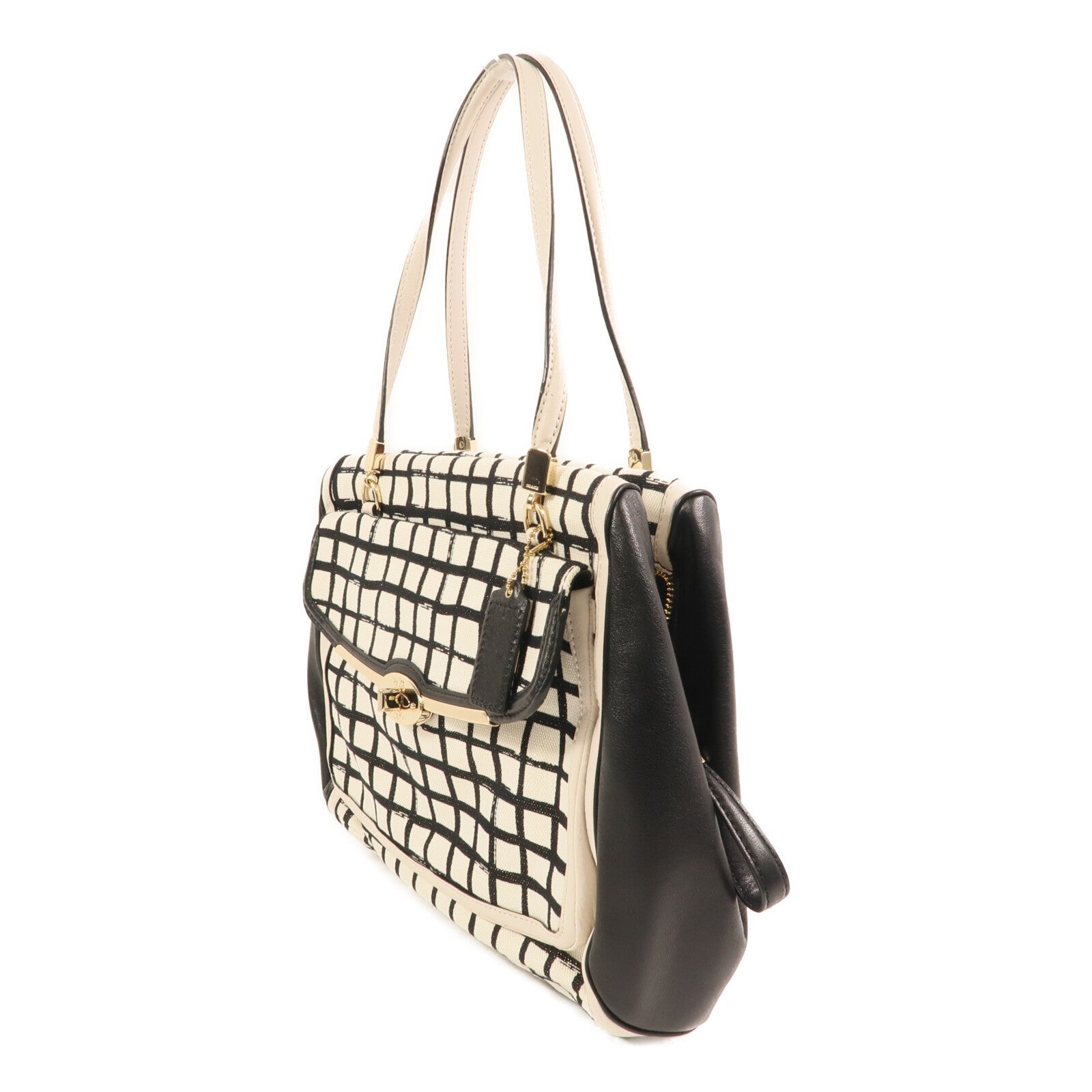 COACH 帆布Shoulder Bag金扣肩背袋