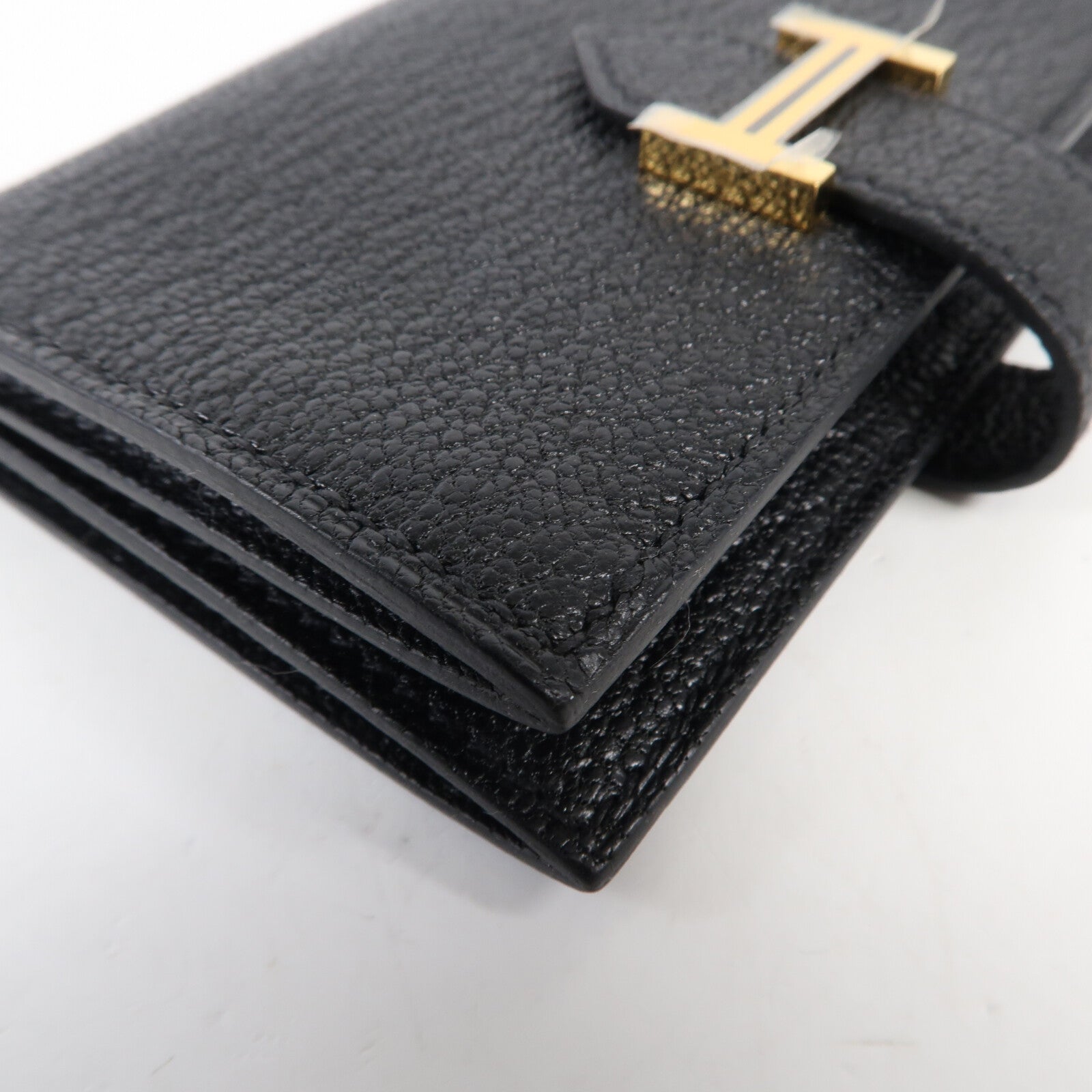 HERMES Chevre皮革Bearn Card Case金扣卡片套