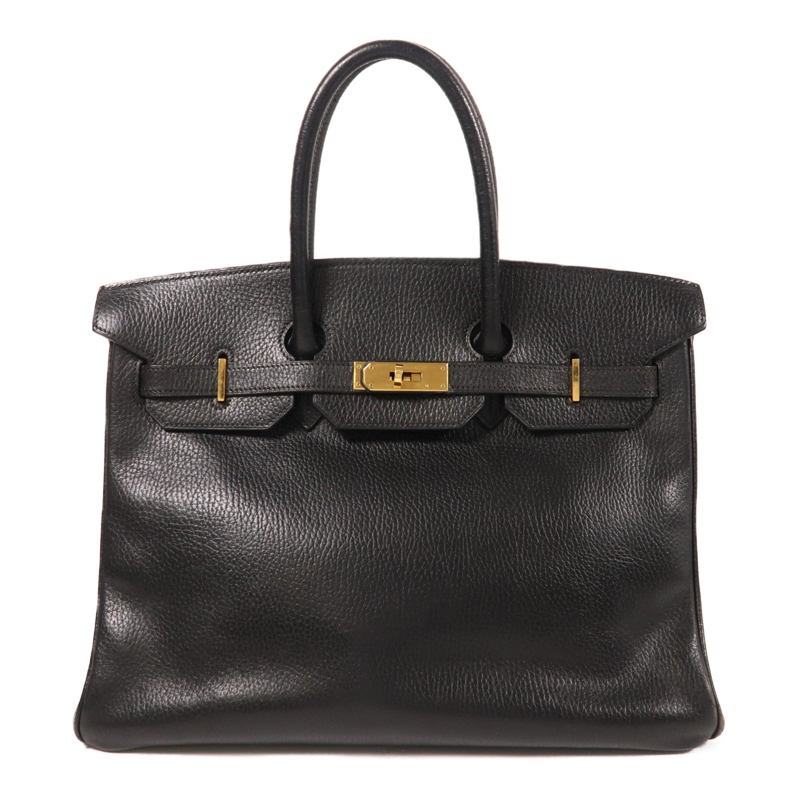 HERMES Ardennes皮革Birkin 25金扣手挽袋Noir