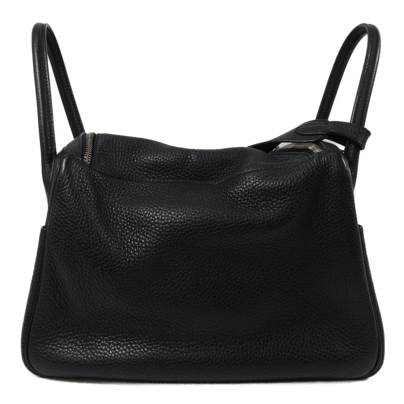 HERMES Clemence皮革Lindy 30手挽肩背兩用袋Noir