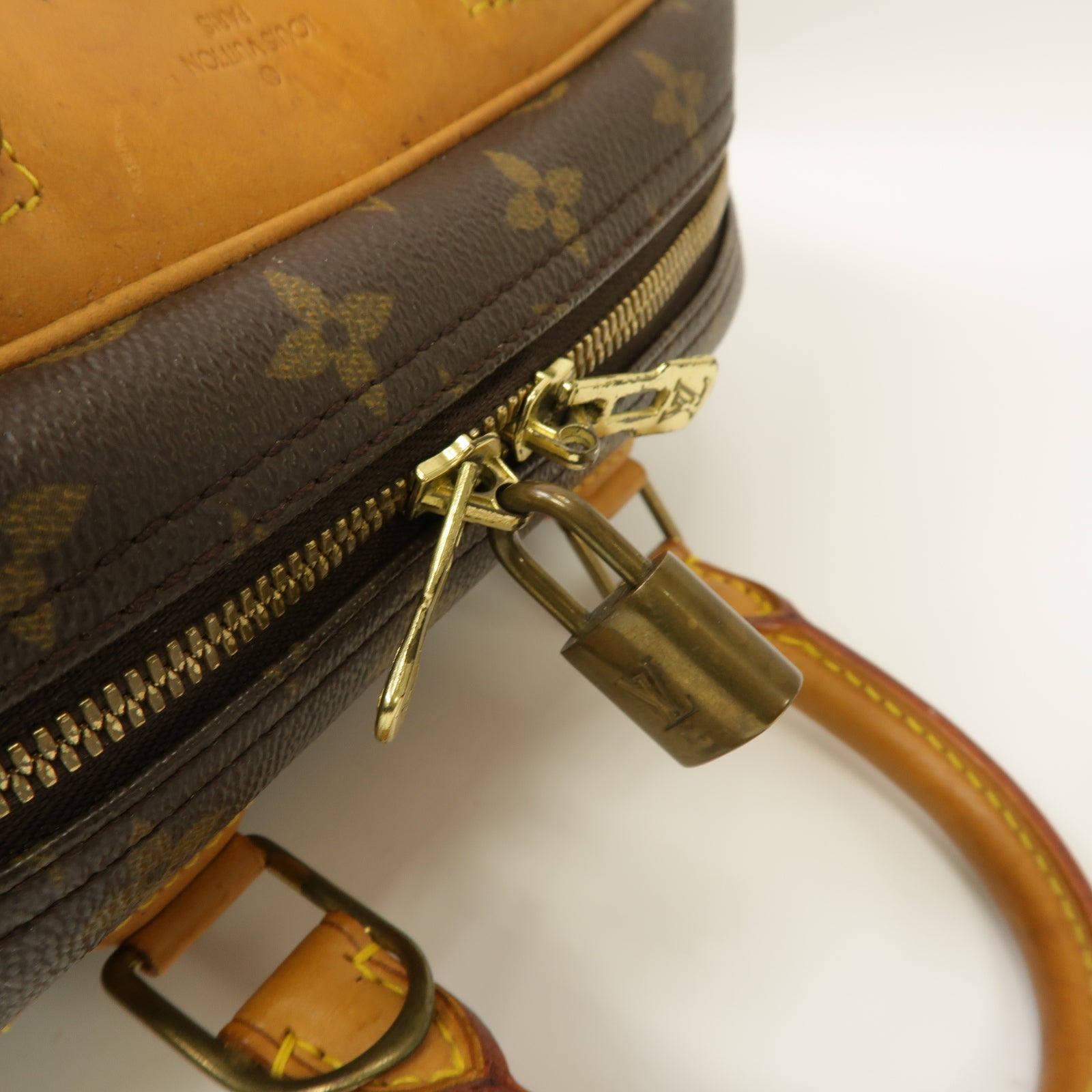 LOUIS VUITTON Monogram Trouville Hand Bag金扣手挽袋啡色