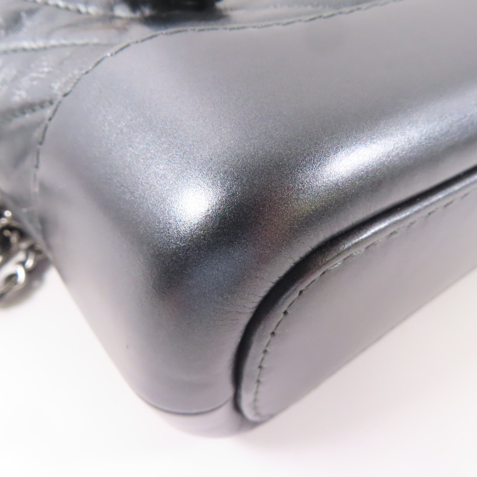 CHANEL【激減優惠】 牛皮皮革Gabrielle Bag鏈帶肩背袋灰色