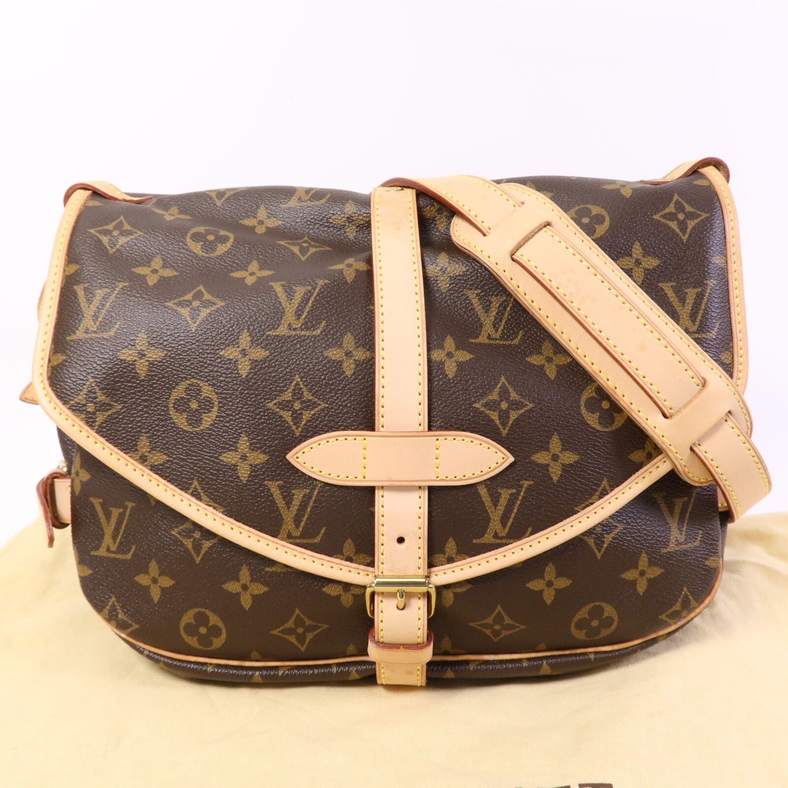 LOUIS VUITTON Monogram Saumur BB金扣手挽肩背兩用袋