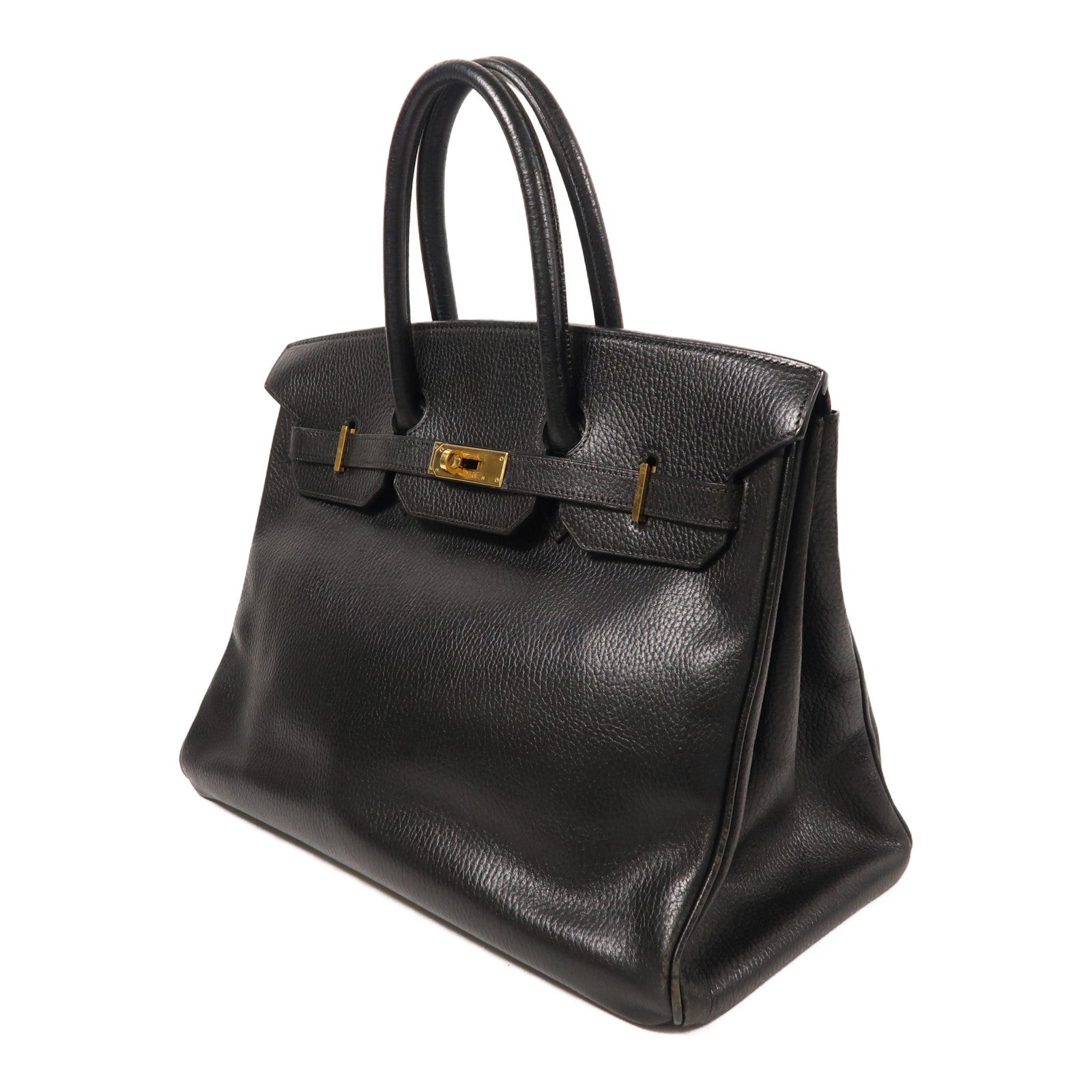HERMES Ardennes皮革Birkin 25金扣手挽袋Noir