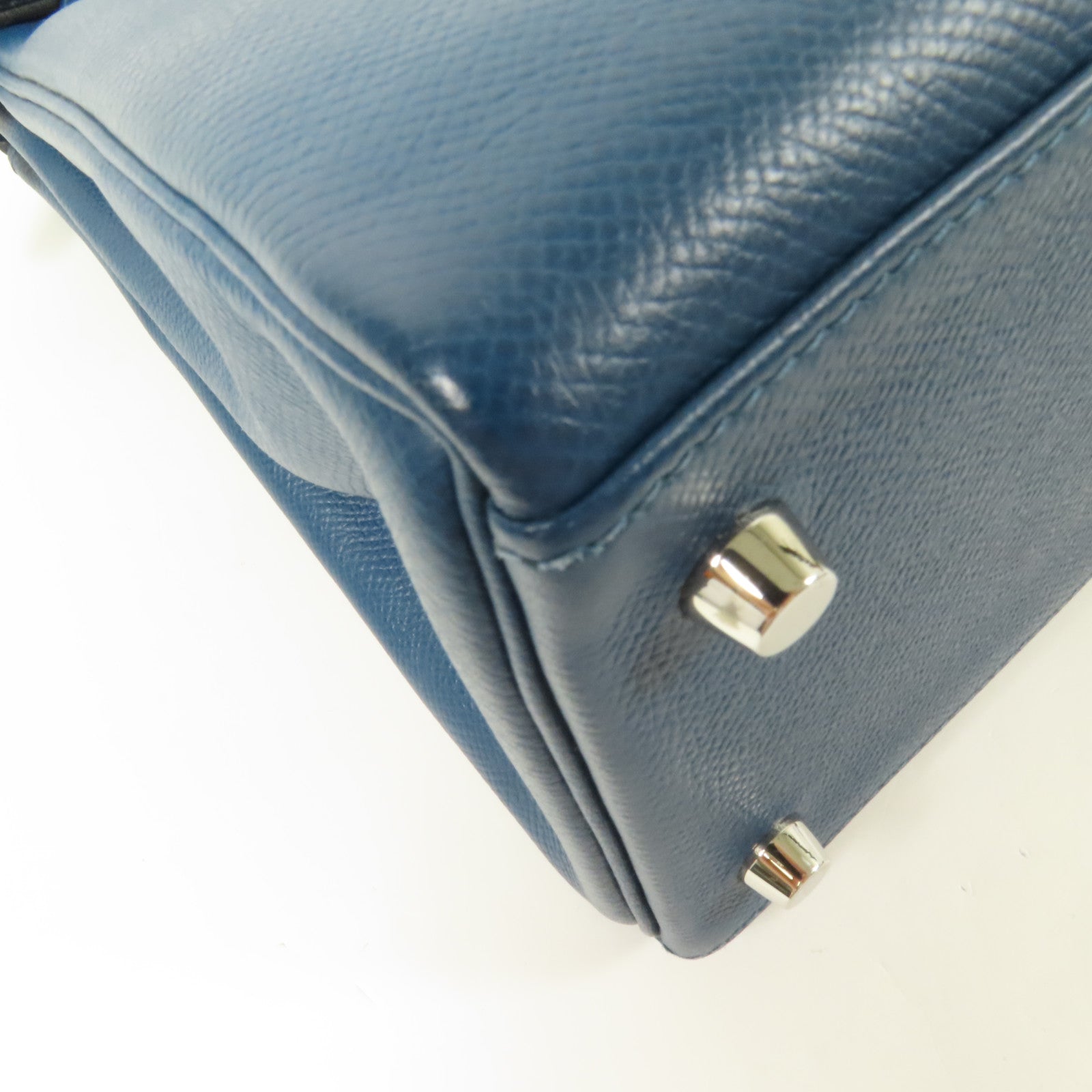 HERMES Epsom皮革Kelly 28銀扣手挽肩背兩用袋Colvert