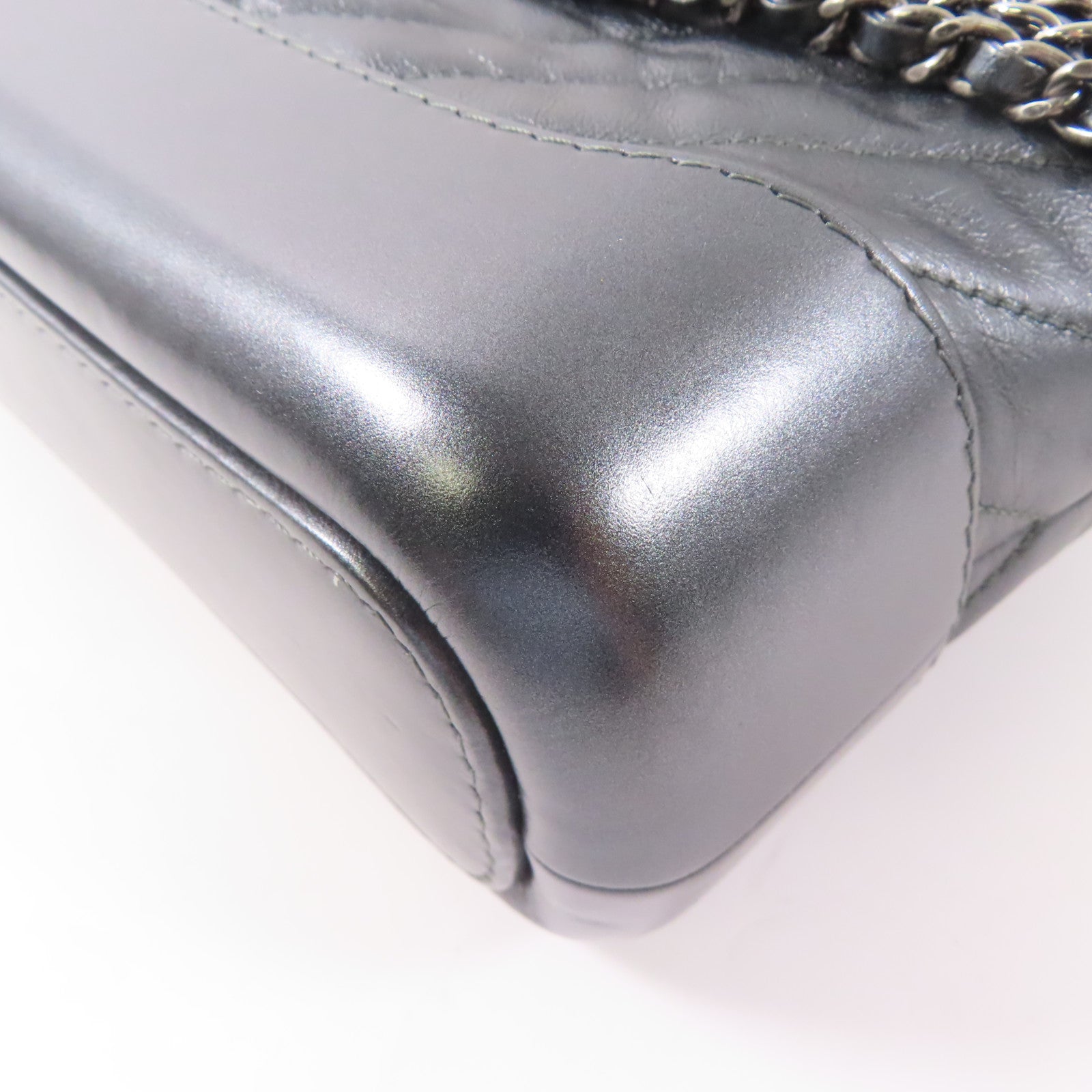 CHANEL【激減優惠】 牛皮皮革Gabrielle Bag鏈帶肩背袋灰色