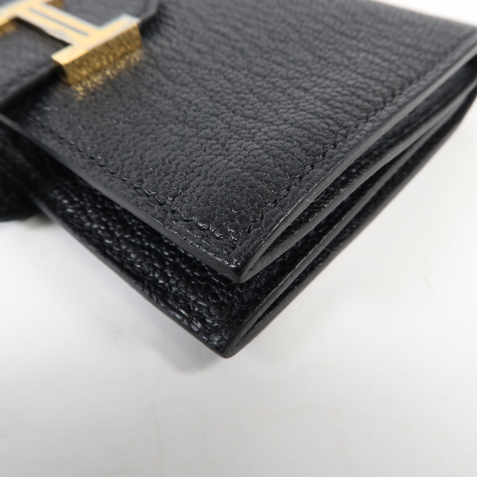 HERMES Chevre皮革Bearn Card Case金扣卡片套