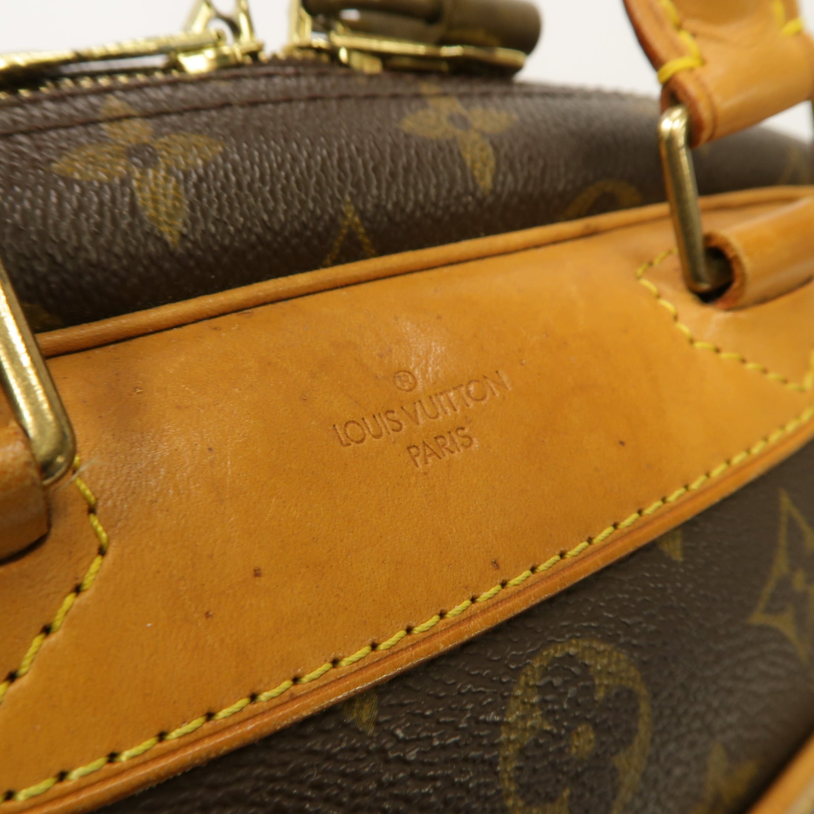 LOUIS VUITTON Monogram Trouville Hand Bag金扣手挽袋啡色