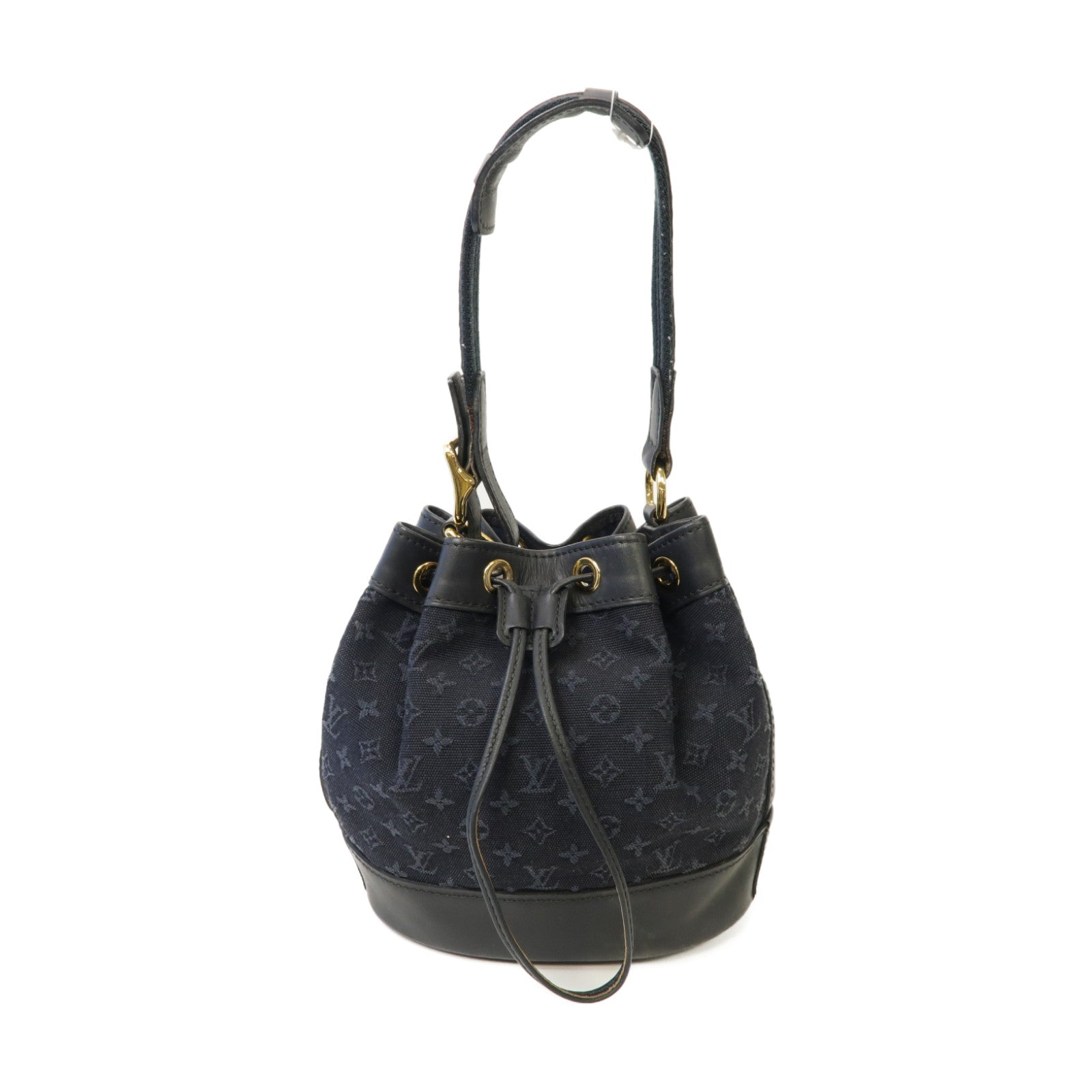 LOUIS VUITTON Monogram Mini Noelie金扣肩背袋深藍色
