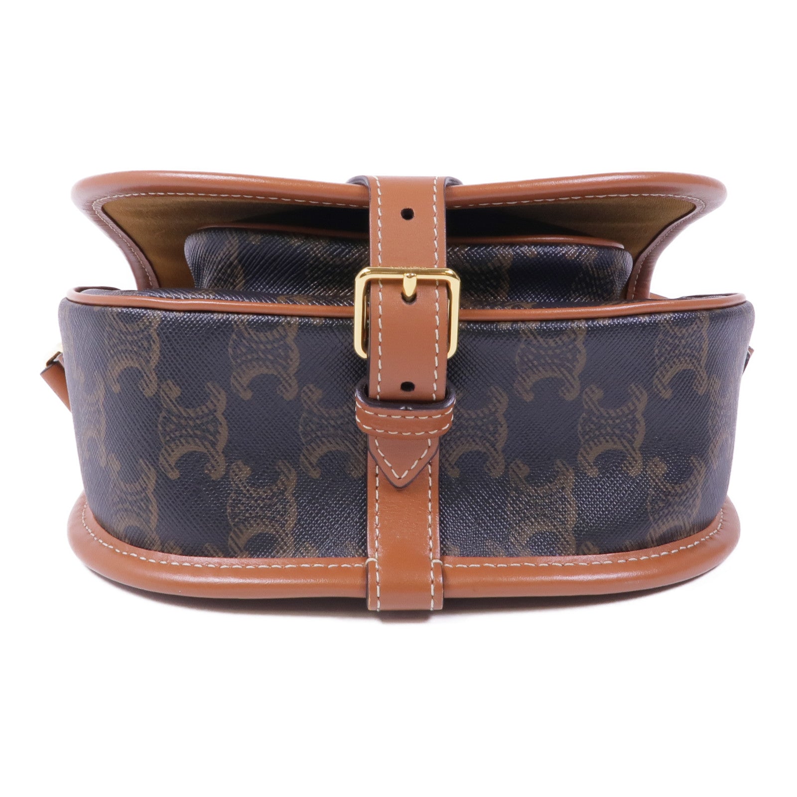 CELINE 塗層帆布Folco Bag金扣肩背袋