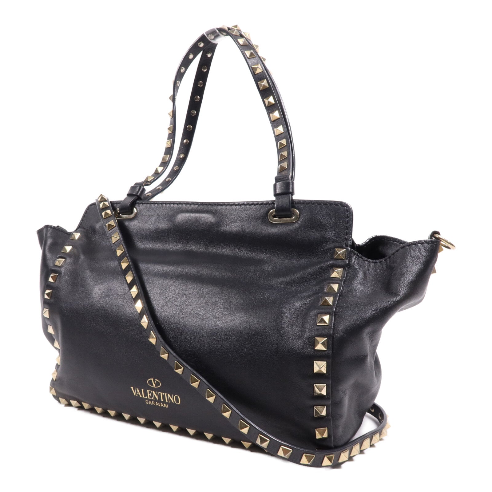 Valentino 牛皮皮革2 Way Shoulder Bag金扣手挽肩背兩用袋