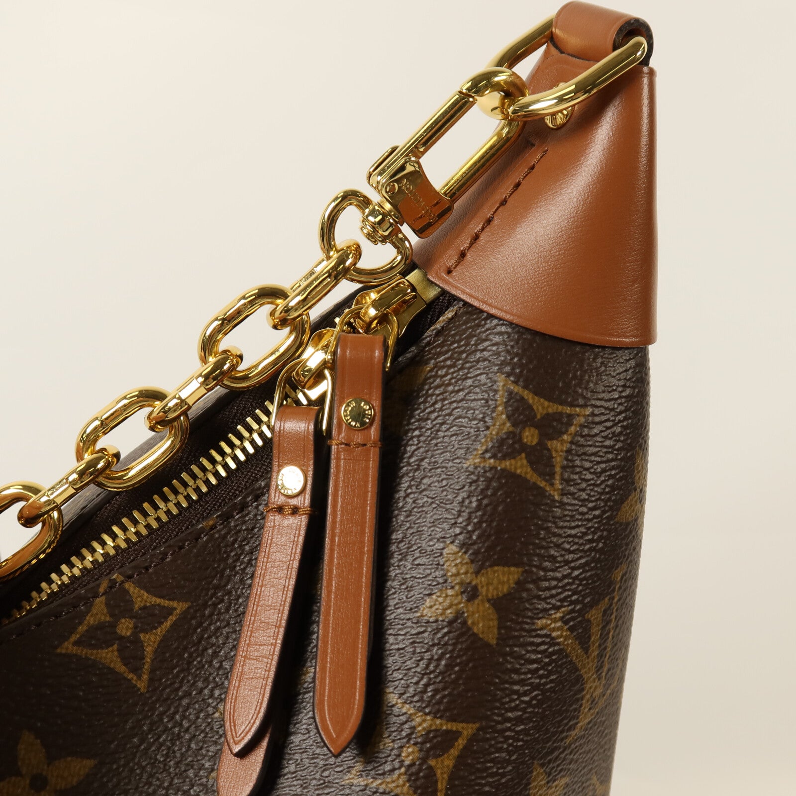 LOUIS VUITTON Monogram Reverse Loop Hobo金扣手挽肩背兩用袋棕色