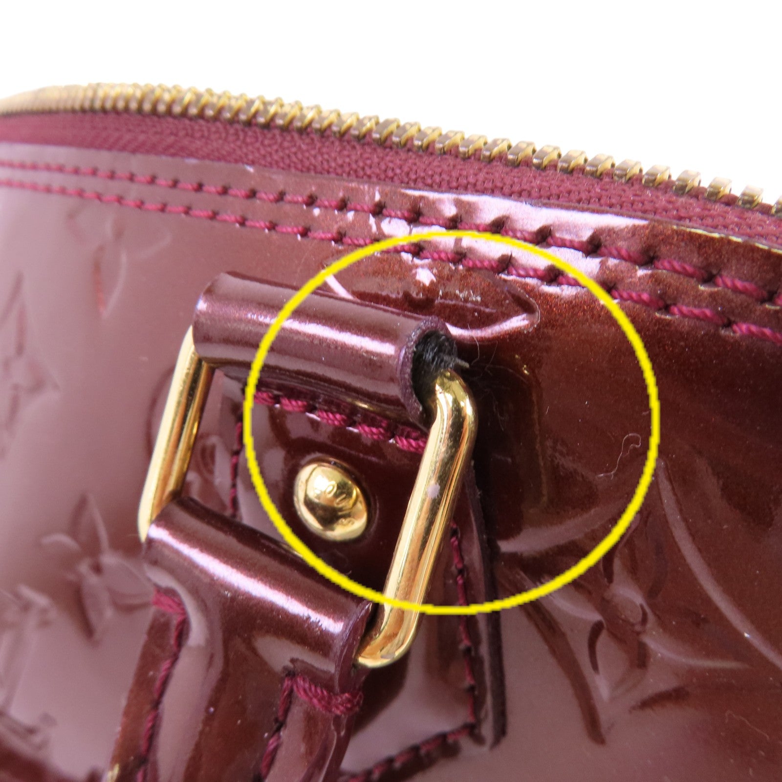 LOUIS VUITTON Monogram Vernis Alma PM Hand Bag金扣手挽袋