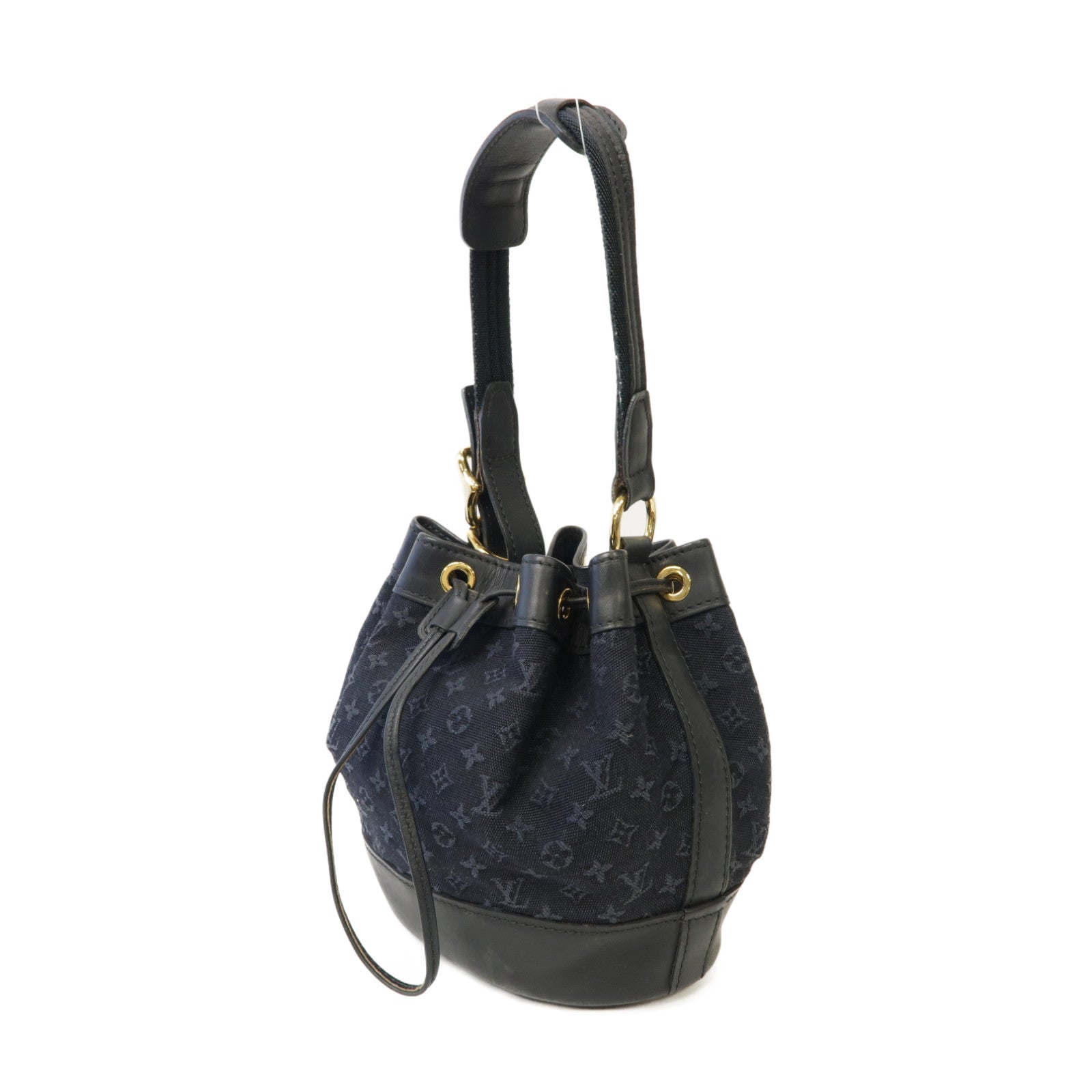 LOUIS VUITTON Monogram Mini Noelie金扣肩背袋深藍色