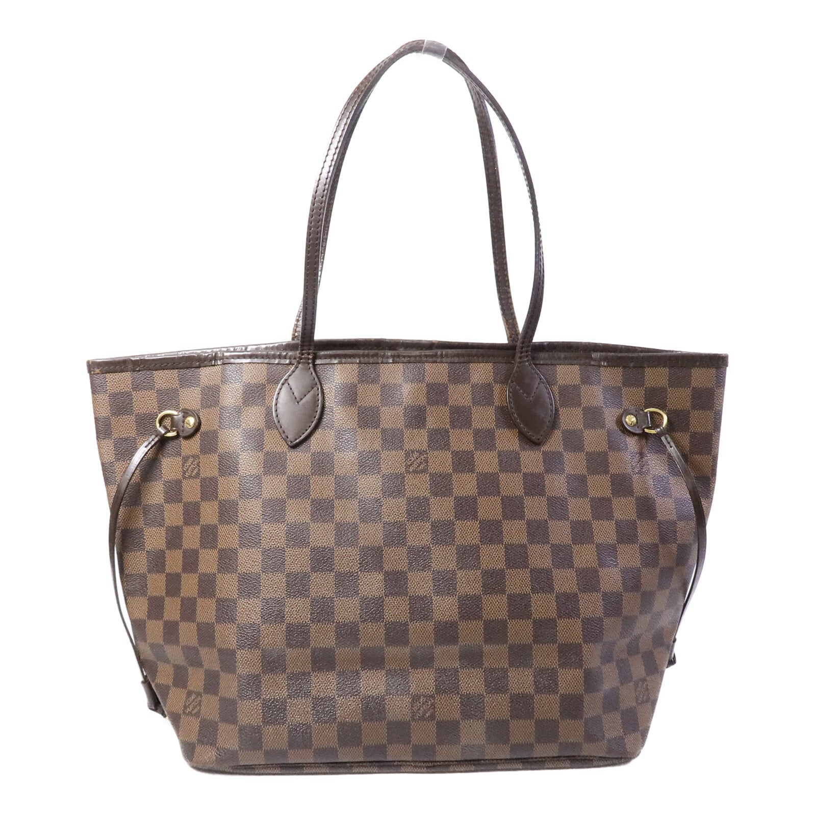 LOUIS VUITTON Damier Neverfull MM金扣肩背袋/手挽袋