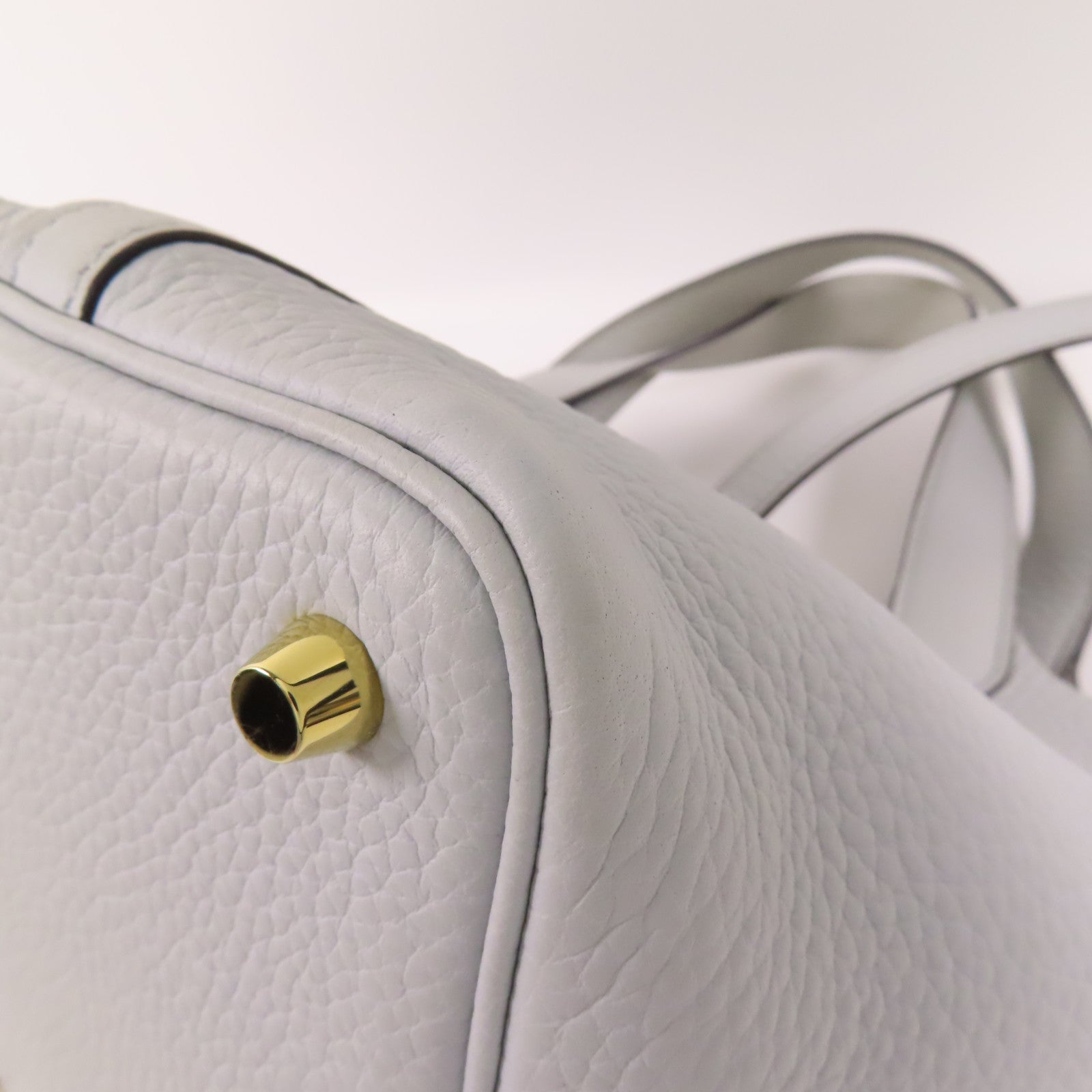 HERMES【激減優惠】 Clemence皮革Picotin PM金扣手挽袋Bleu Pale