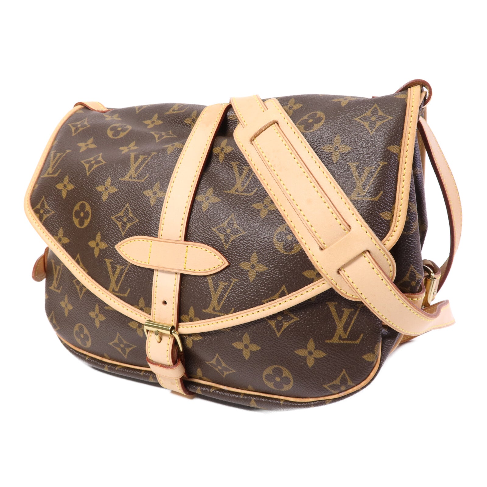 LOUIS VUITTON Monogram Saumur BB金扣手挽肩背兩用袋