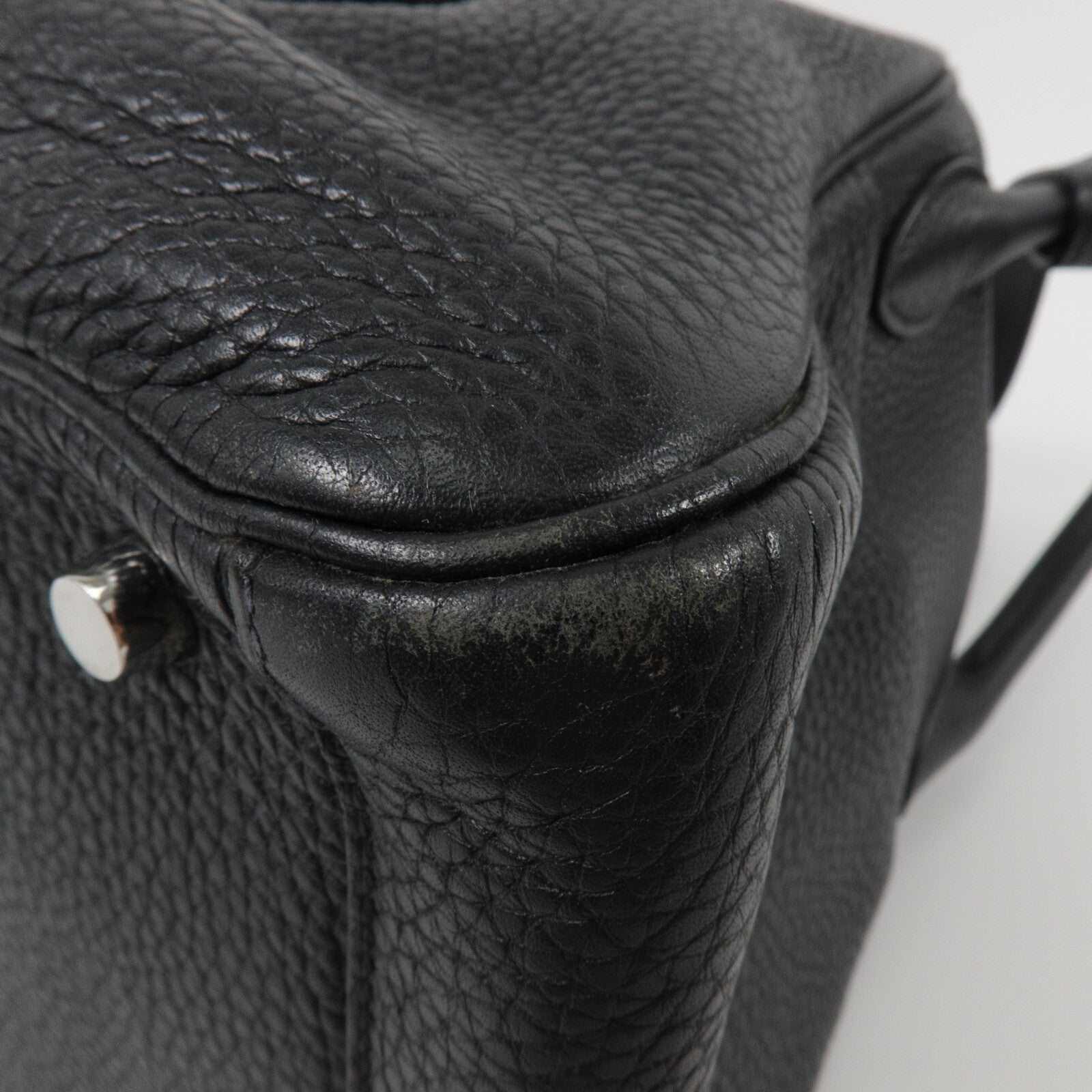 HERMES Clemence皮革Lindy 30手挽肩背兩用袋Noir