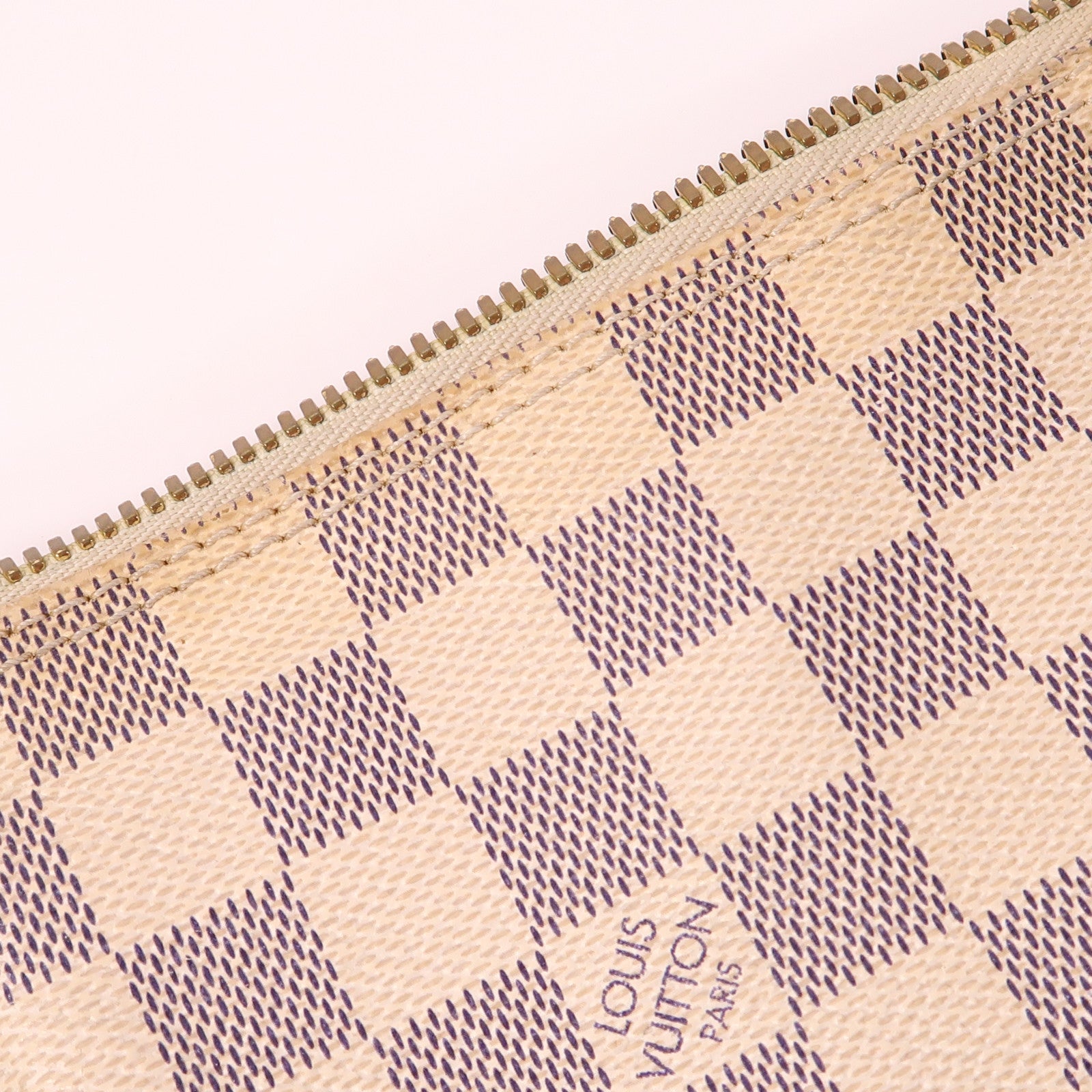 LOUIS VUITTON LV GHW Saleya MM Shoulder Bag N51185 Damier Azur White