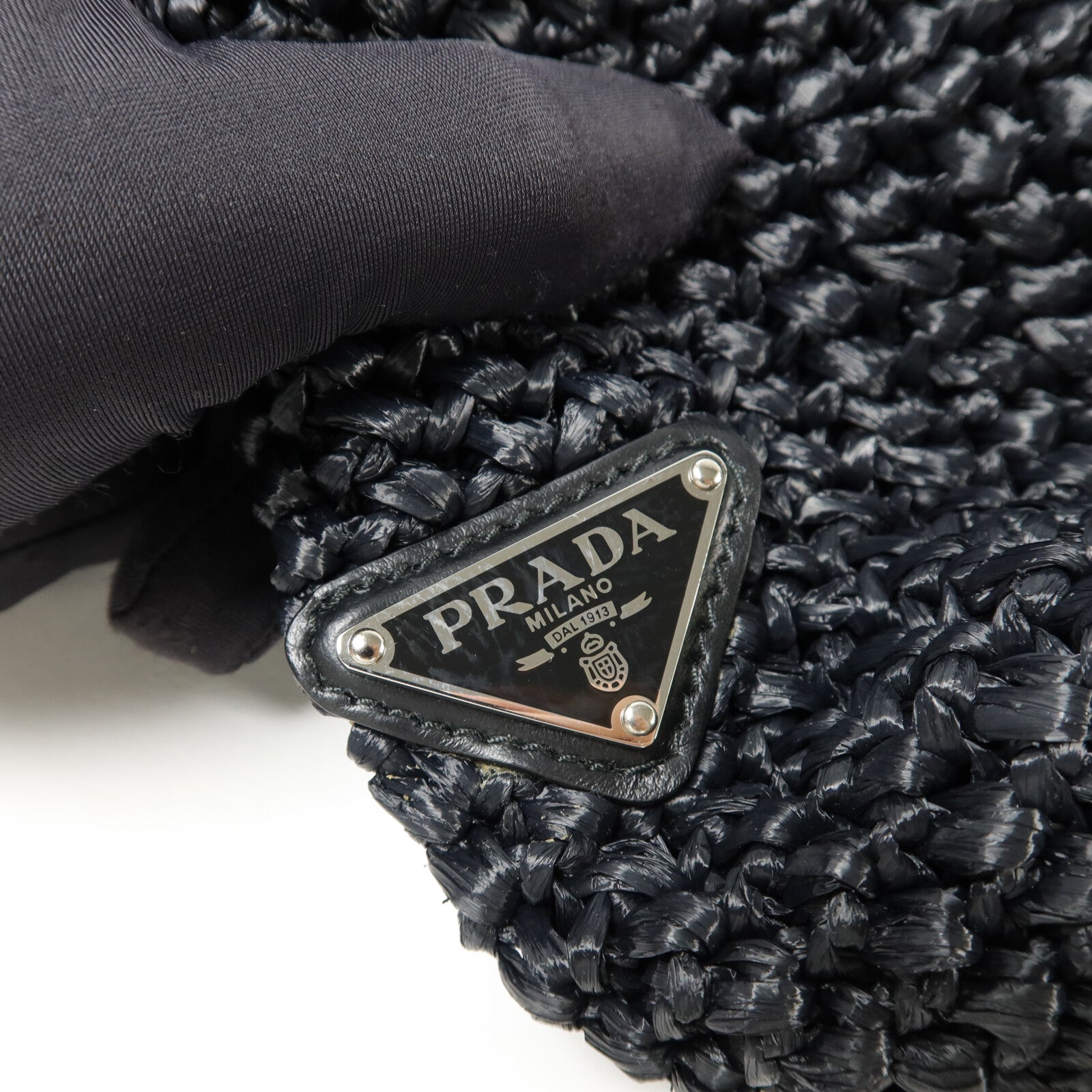 PRADA Raffia Small Crochet Tote手挽袋