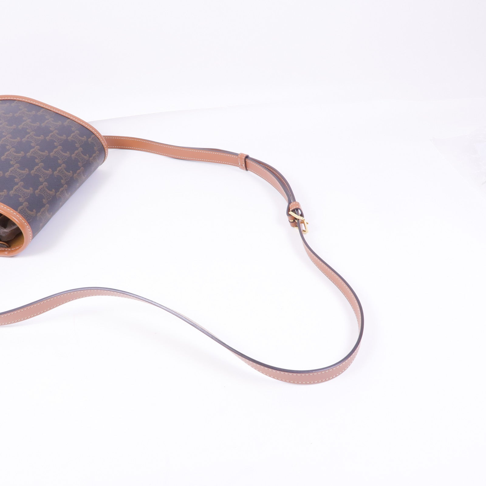 CELINE 塗層帆布Folco Bag金扣肩背袋