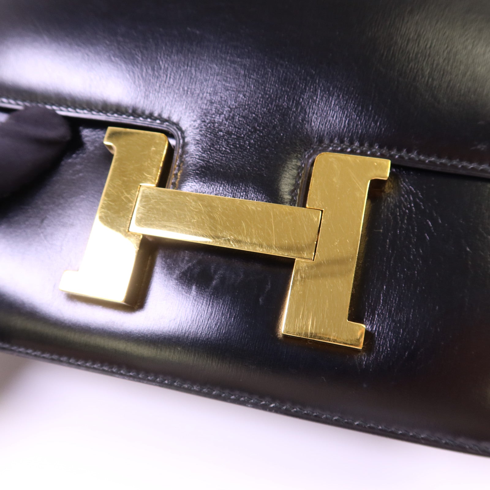 HERMES Box Calf皮革Constance 24金扣肩背袋