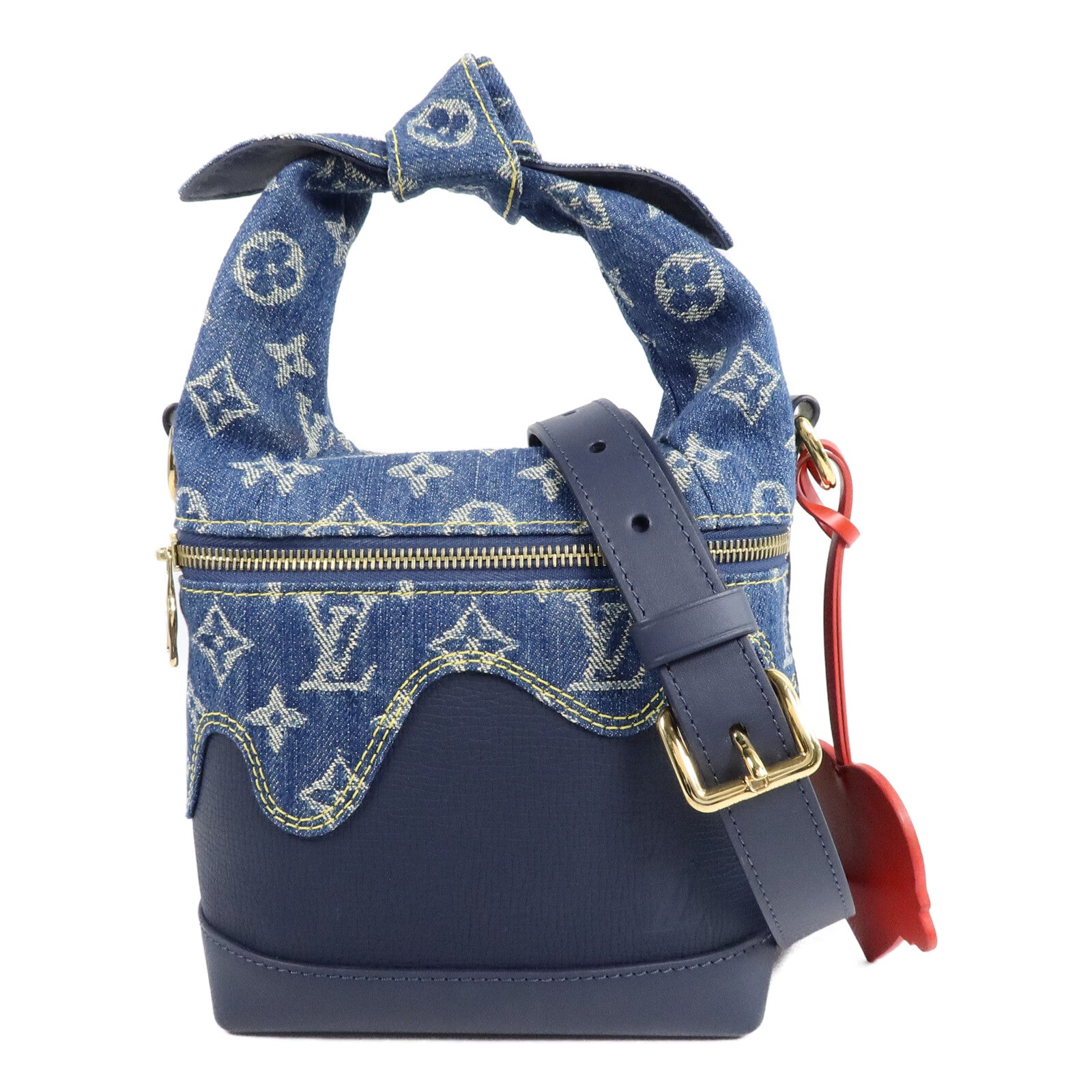 LOUIS VUITTON Denim/Taurillon Japanese Cruiser手挽肩背兩用袋