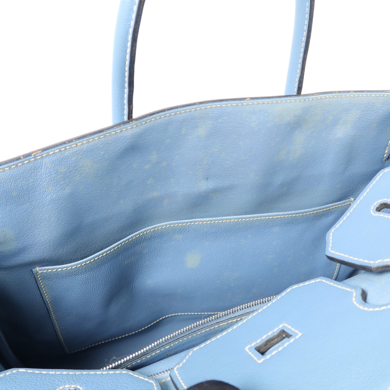 HERMES Denmin Tolie Birkin HAC 32手挽袋Bleu Jean