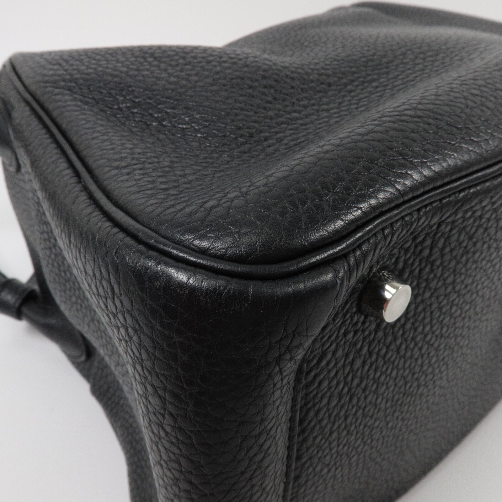 HERMES Clemence皮革Lindy 30手挽肩背兩用袋Noir