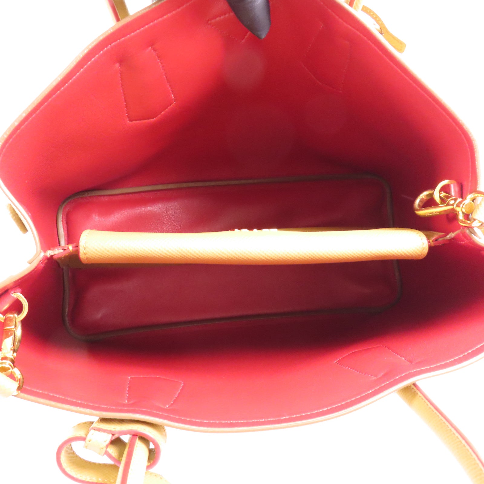 PRADA 牛皮皮革2 Way Shoulder金扣手挽肩背兩用袋