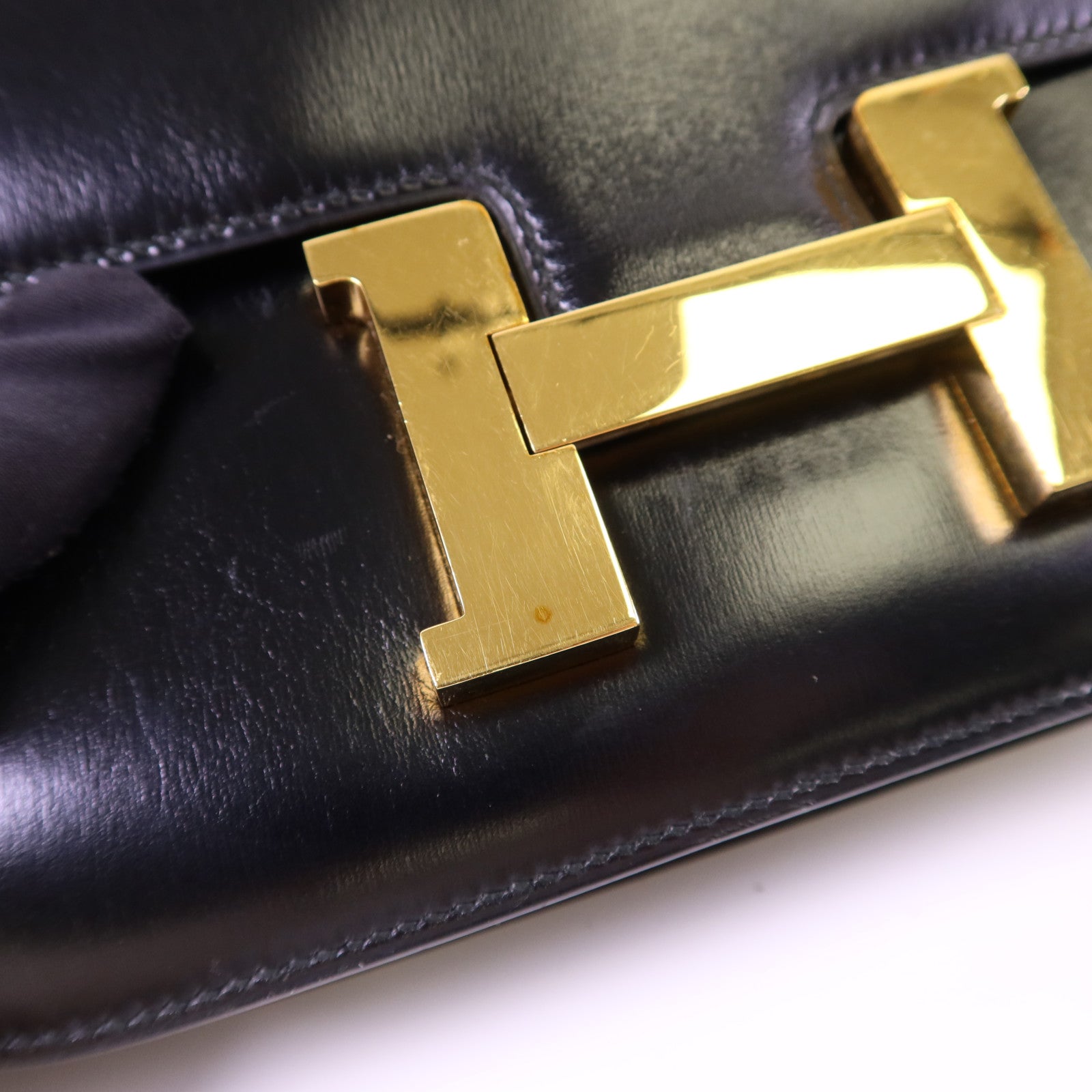 HERMES Box Calf皮革Constance 24金扣肩背袋