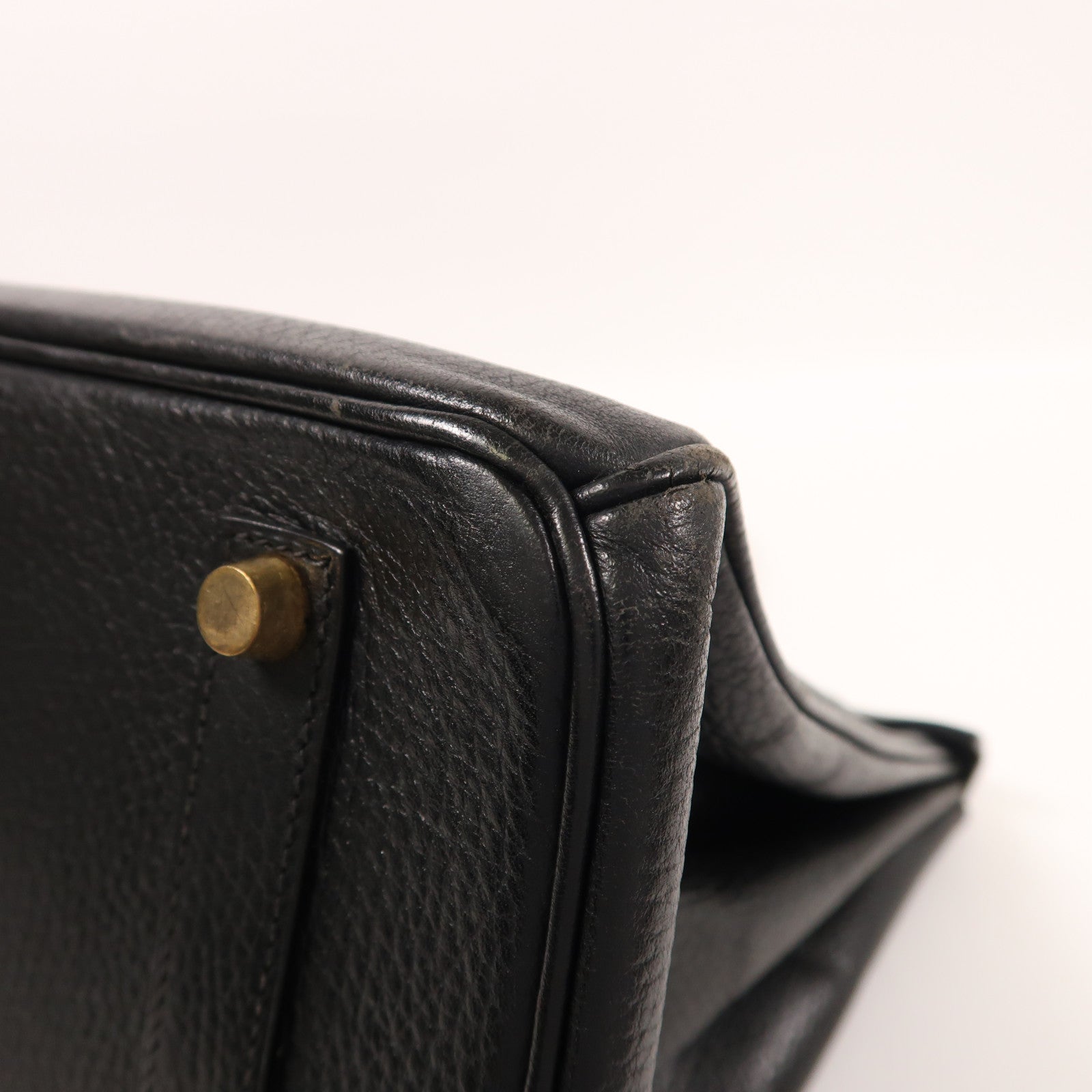 HERMES Ardennes皮革Birkin 25金扣手挽袋Noir