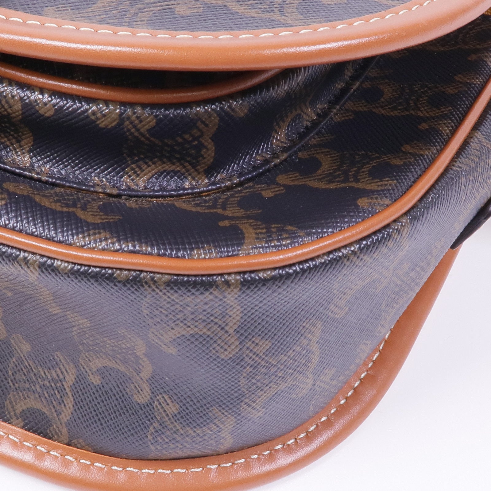 CELINE 塗層帆布Folco Bag金扣肩背袋