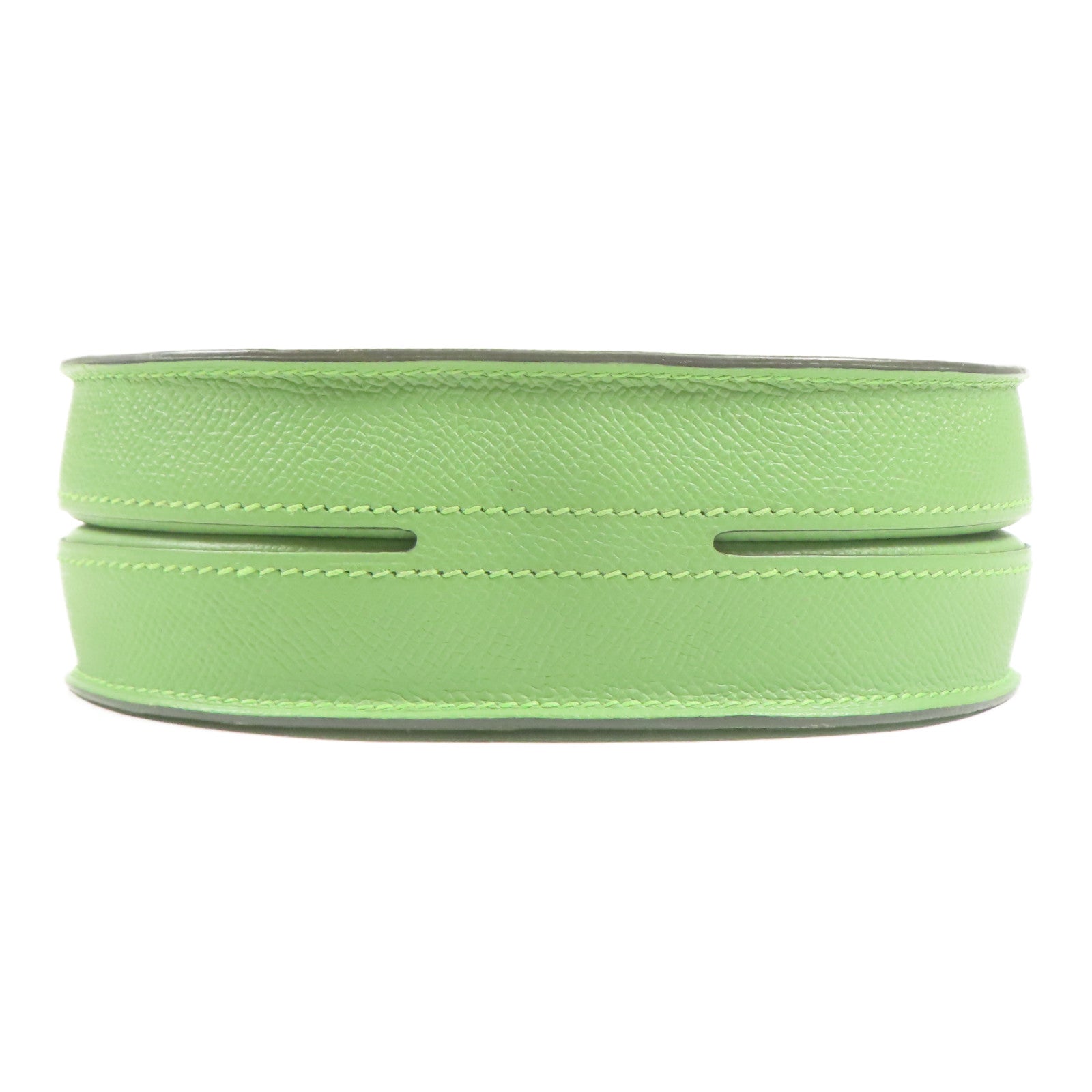 HERMES Epsom皮革Mosaique Mini銀扣肩背袋Vert Criquet