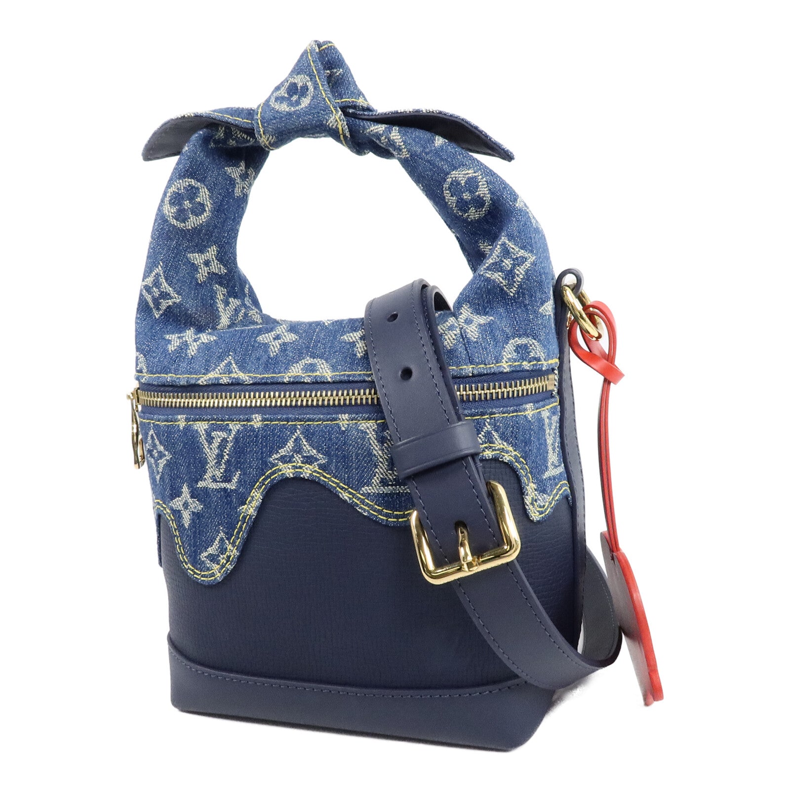 LOUIS VUITTON Denim/Taurillon Japanese Cruiser手挽肩背兩用袋