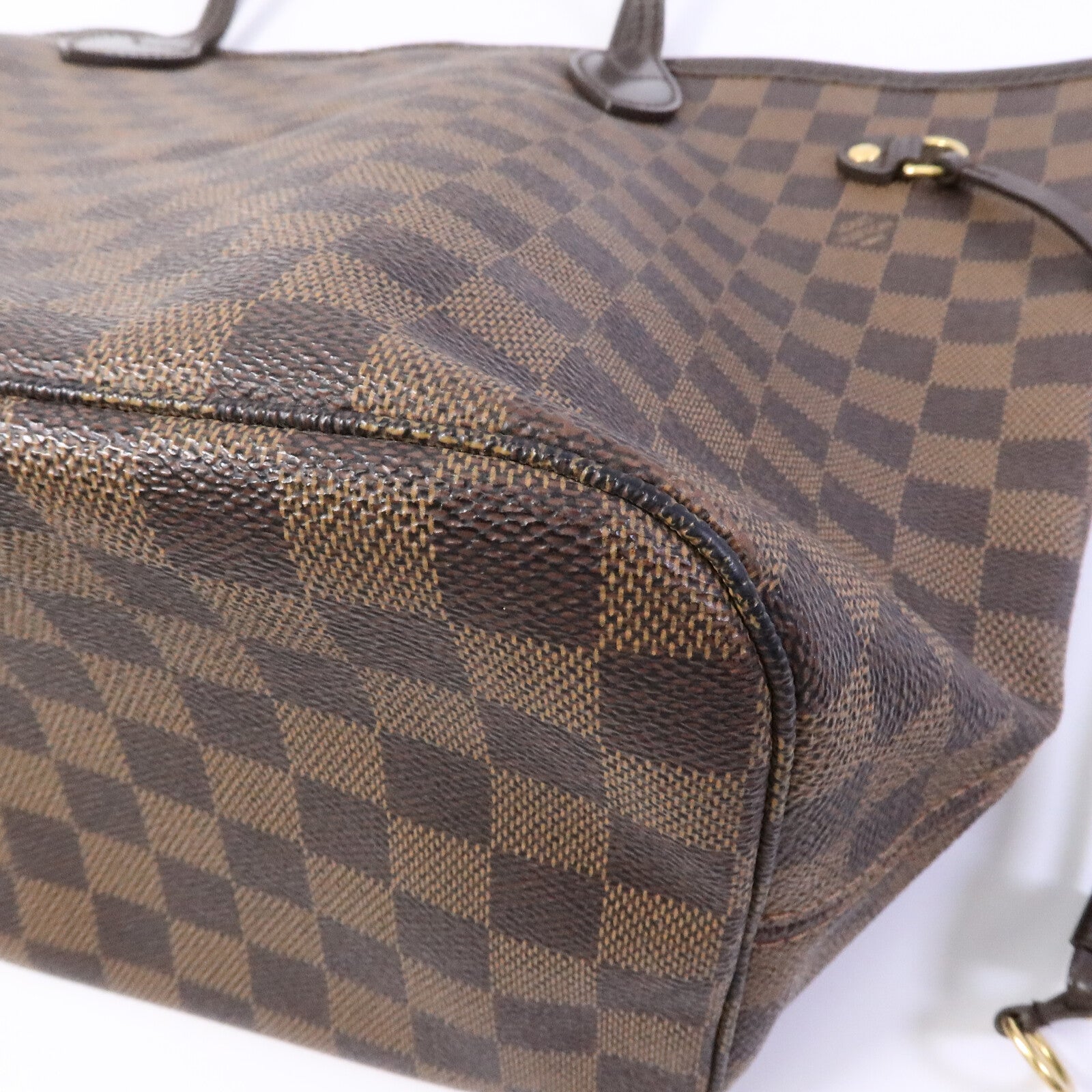 LOUIS VUITTON Damier Neverfull MM金扣肩背袋/手挽袋