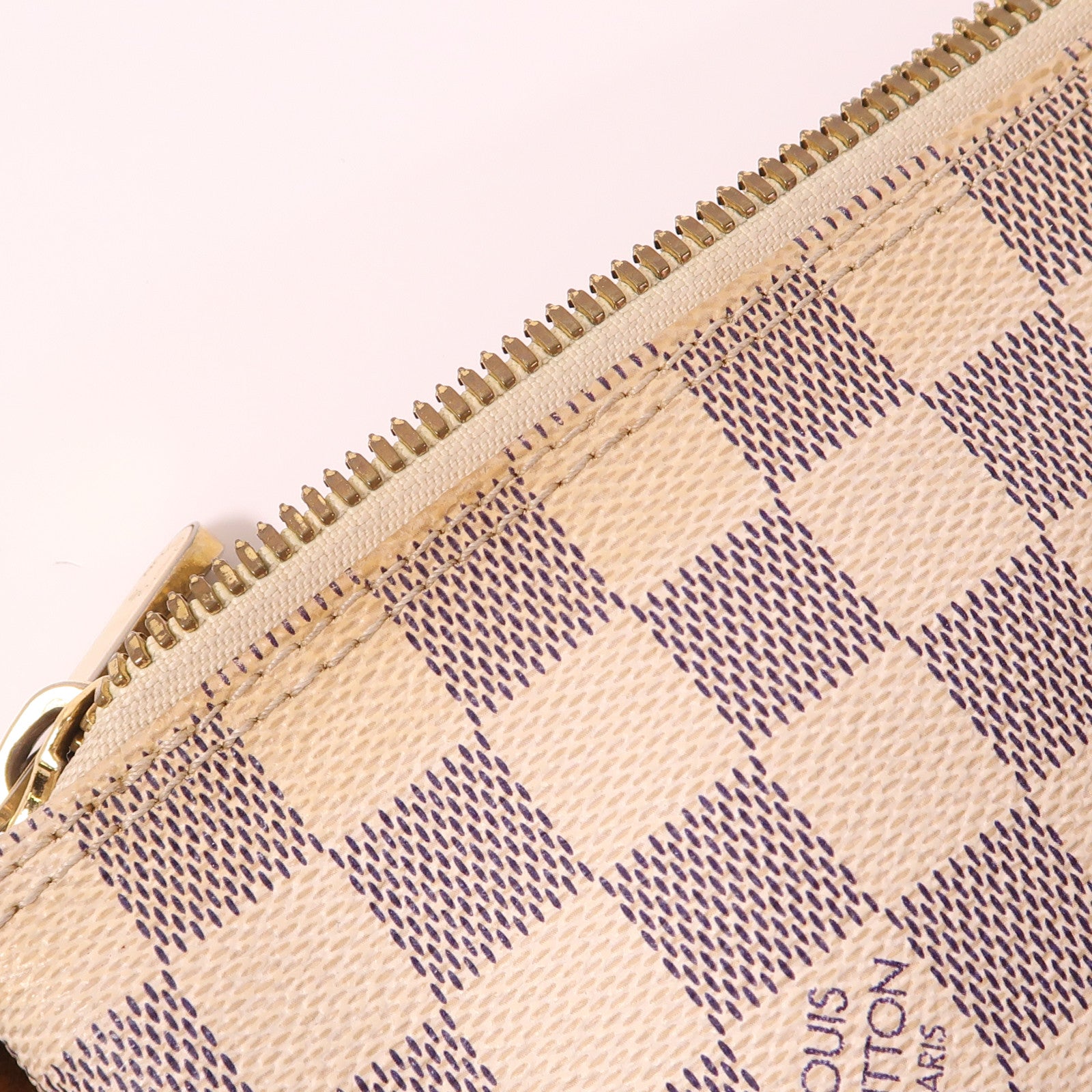 LOUIS VUITTON LV GHW Saleya MM Shoulder Bag N51185 Damier Azur White