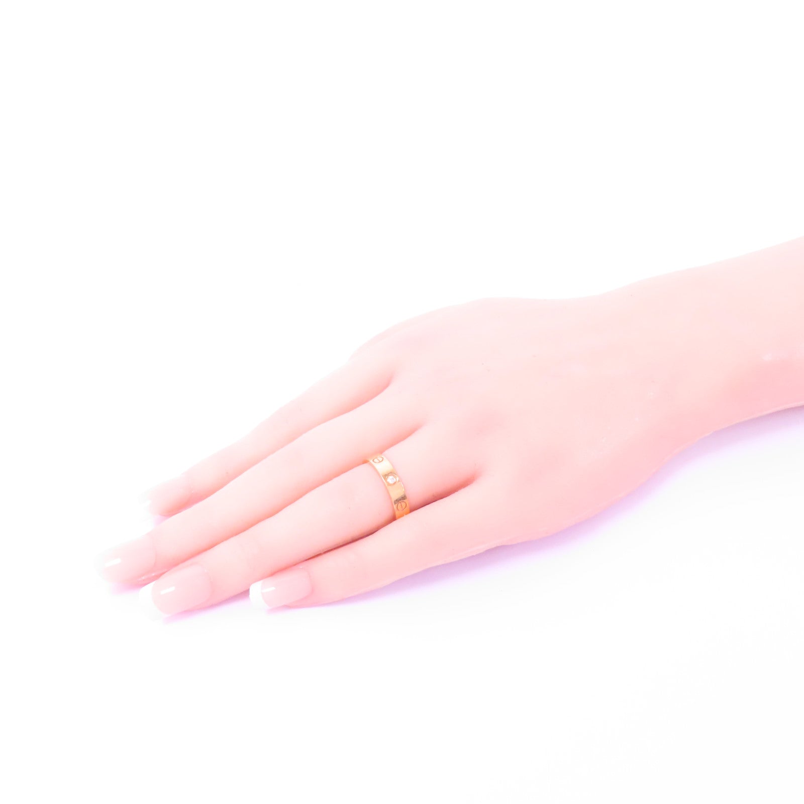CARTIER 18K玫瑰金Love Diamond Ring鑽石戒指Cartier#51/US#5.75