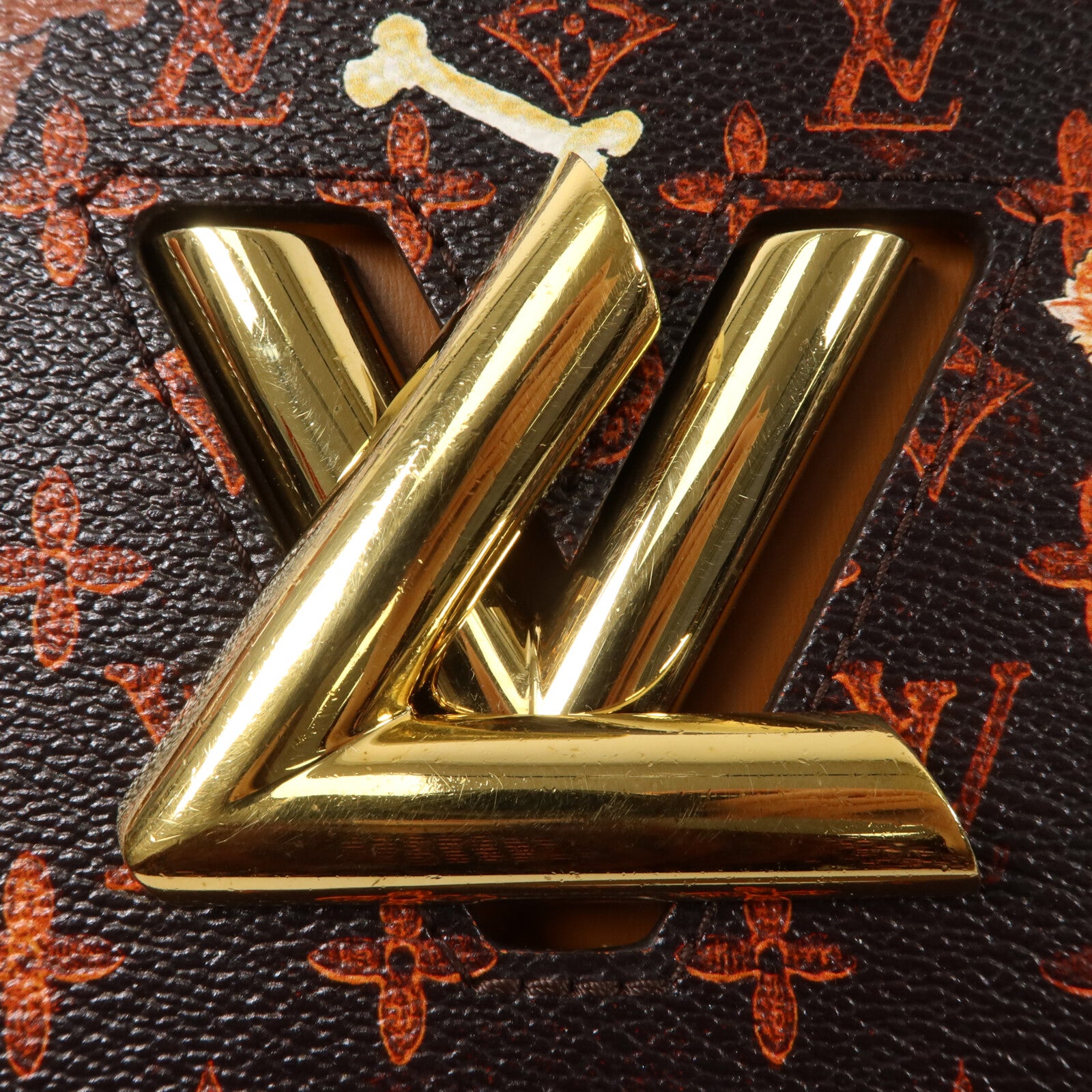 LOUIS VUITTON Monogram Catgram Twist MM鏈帶肩背袋