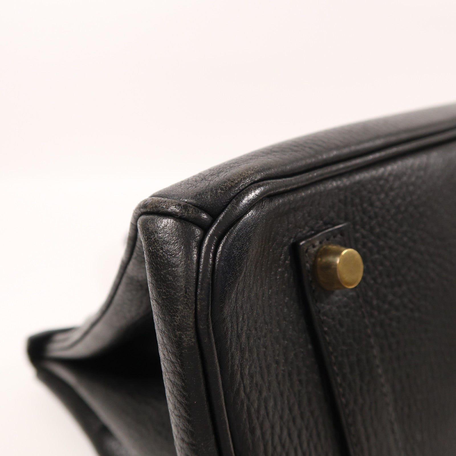 HERMES Ardennes皮革Birkin 25金扣手挽袋Noir