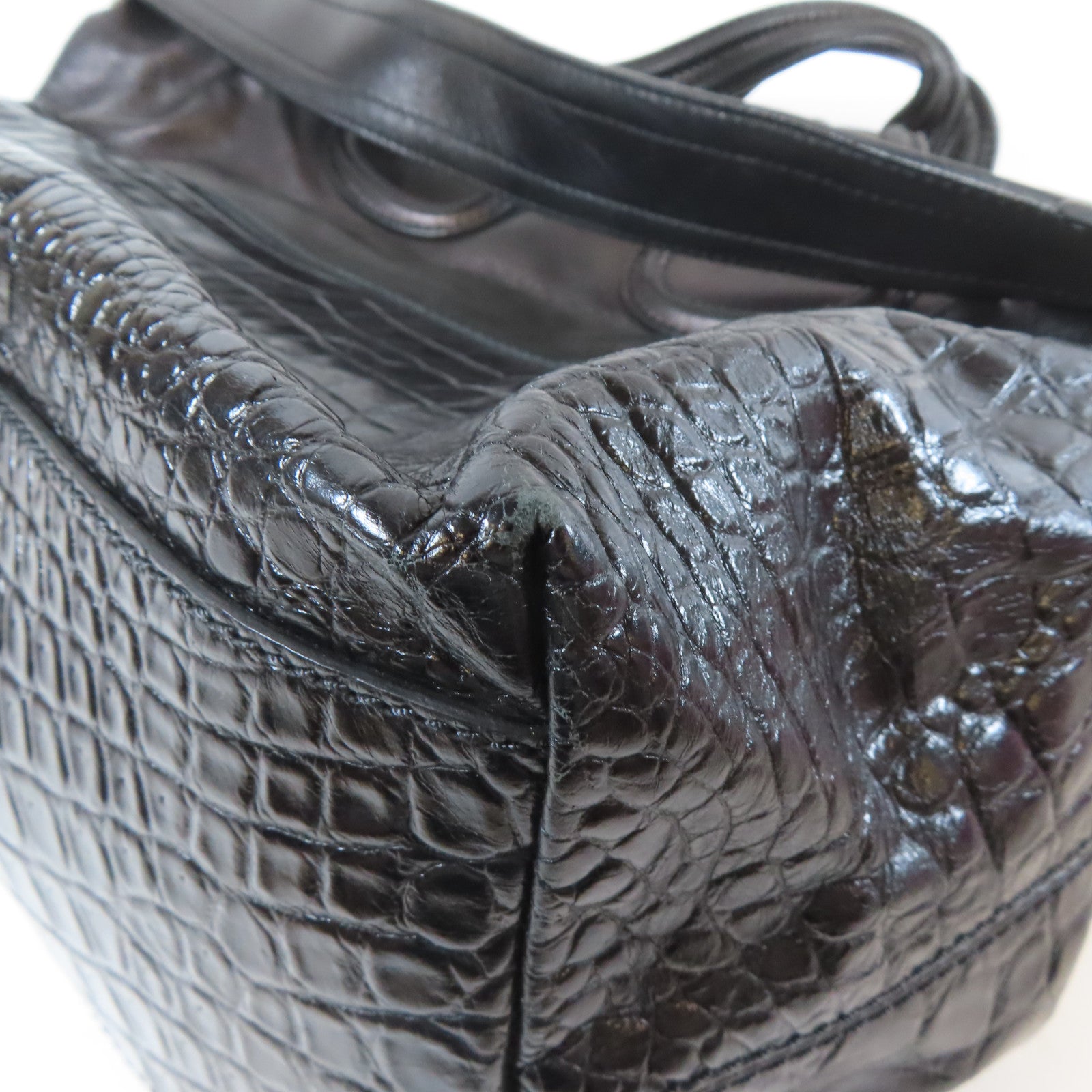 GIVENCHY 【激減優惠】牛皮皮革Calf Dust Bag銀扣手挽肩背兩用袋黑色