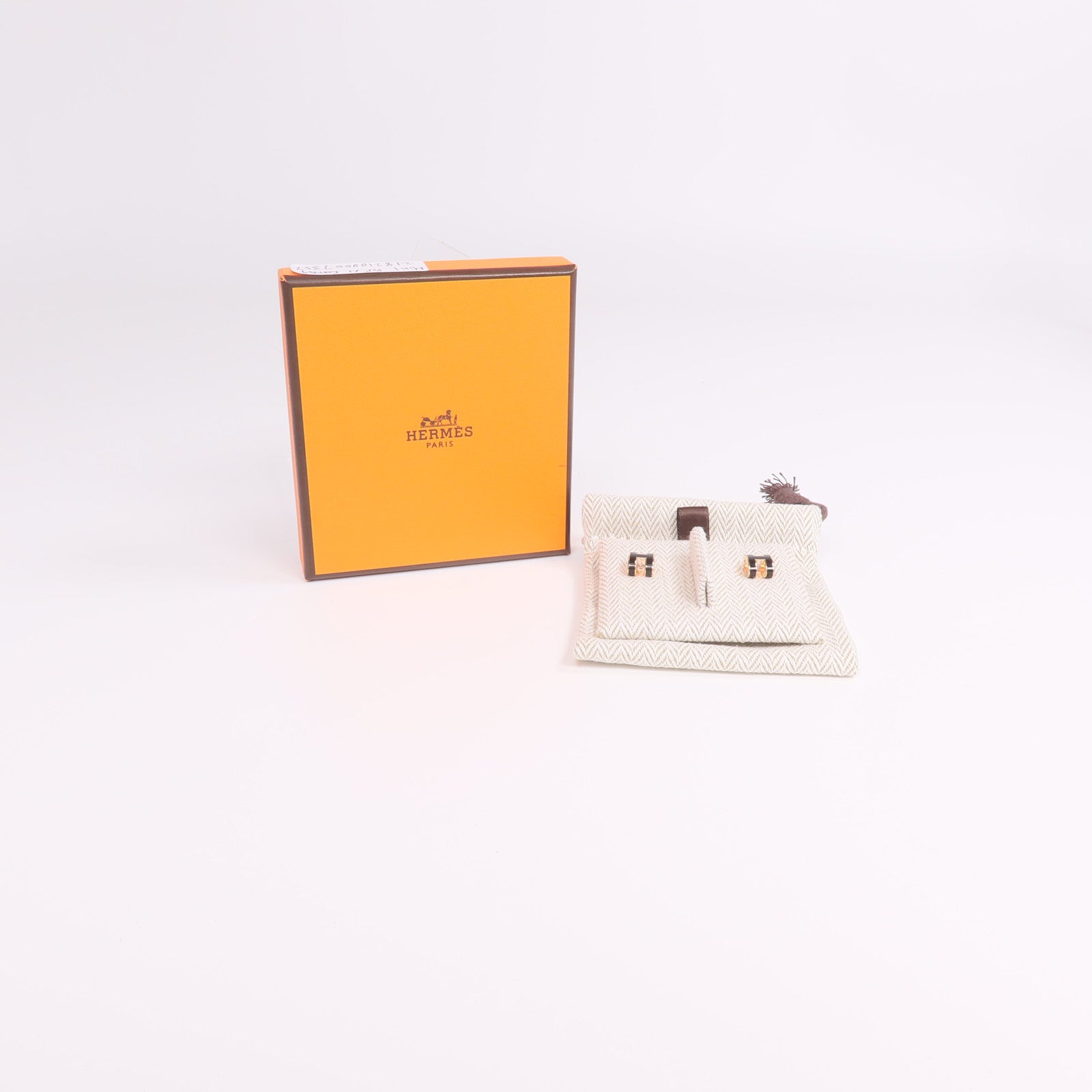 HERMES 金屬Mini Pop H Earrings耳環Noir
