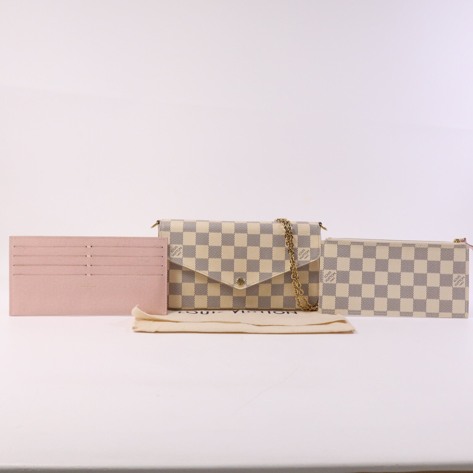 LOUIS VUITTON Damier Azur Pochette Felicie肩背袋