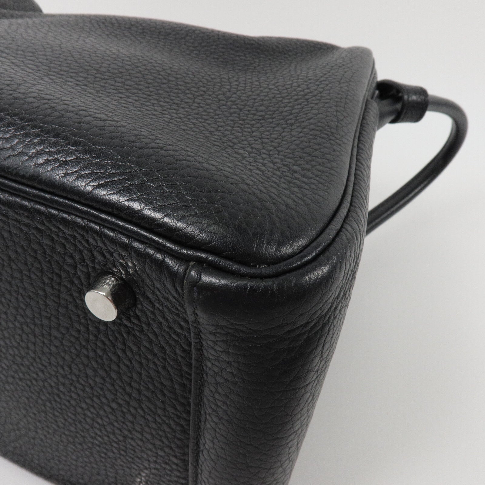 HERMES Clemence皮革Lindy 30手挽肩背兩用袋Noir