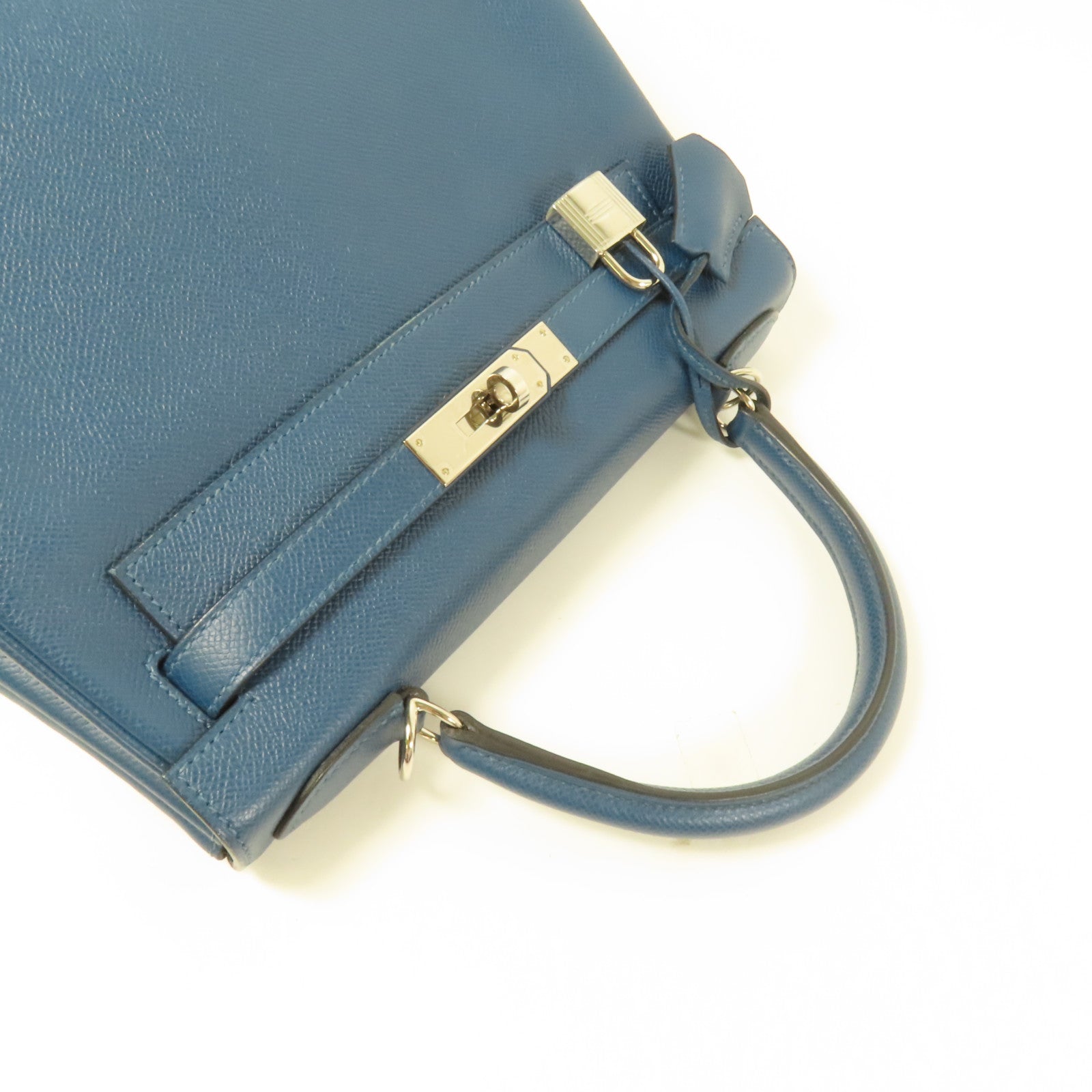 HERMES Epsom皮革Kelly 28銀扣手挽肩背兩用袋Colvert